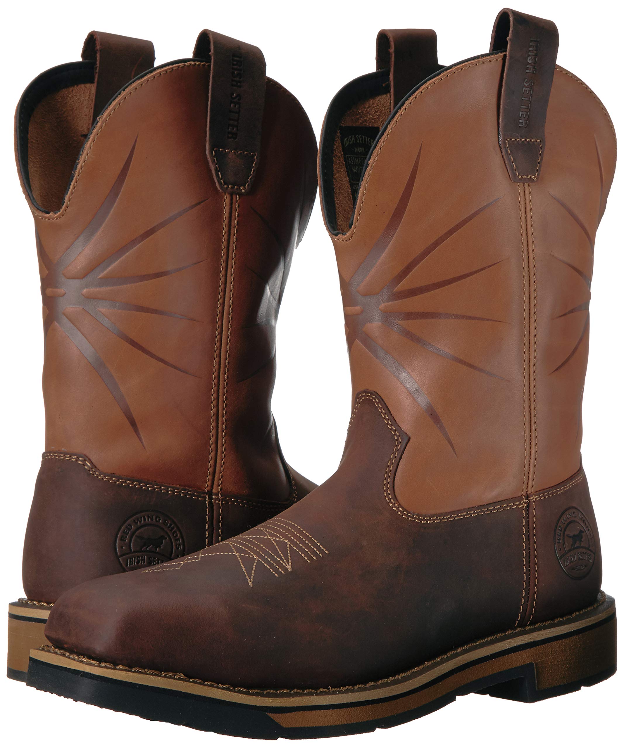 Irish Setter Men's Walker Safety Toe Western Work Boots - Durable & Comfortable for Construction, Ranch Work & Outdoor Activities