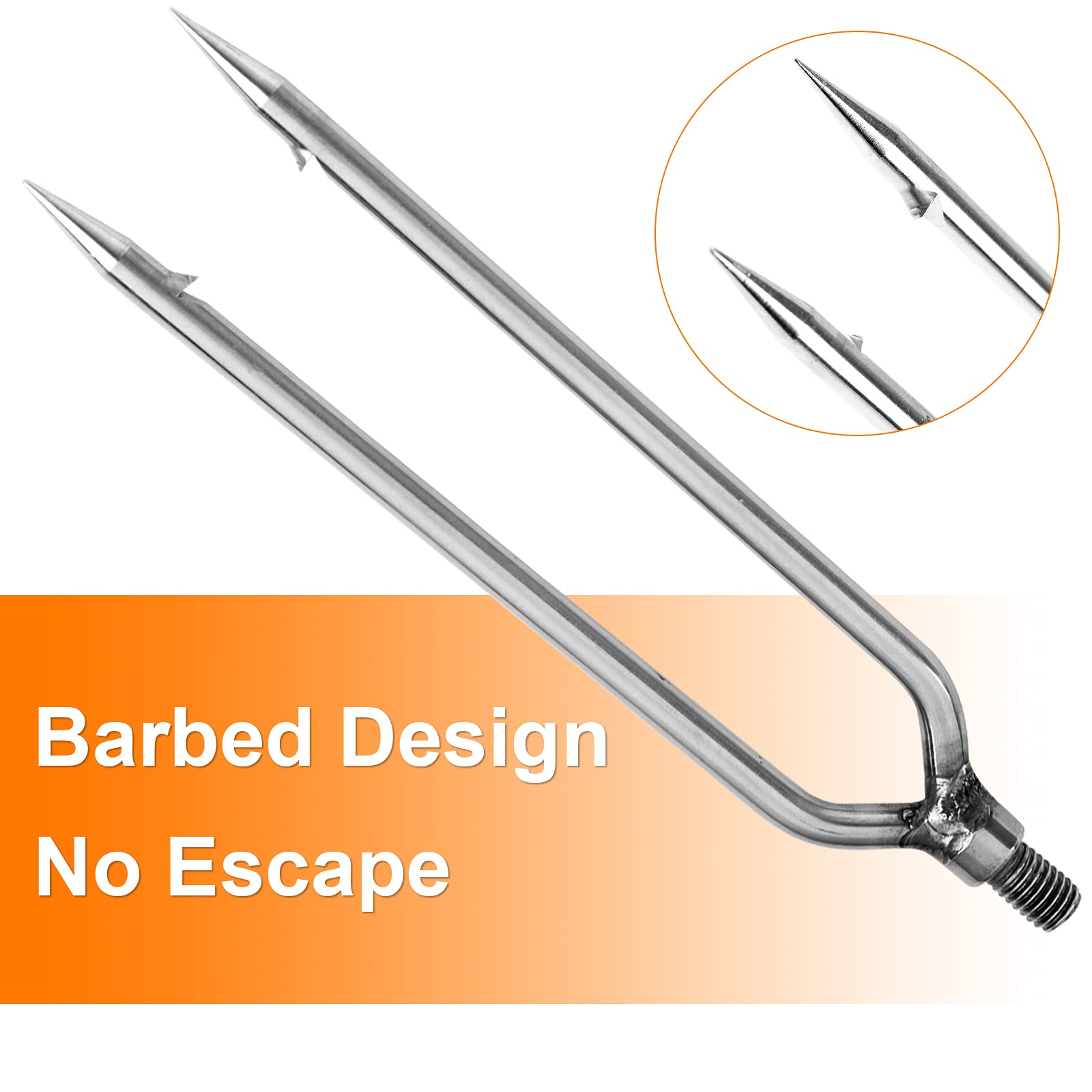 Stainless Steel Fishing Harpoon Spear with Aluminum Alloy Rod - 8mm Screw Barbed Gig Gaff for Landing Large Fish & Frog | Perfect for Saltwater Fishing, Spearfishing & Outdoor Adventures