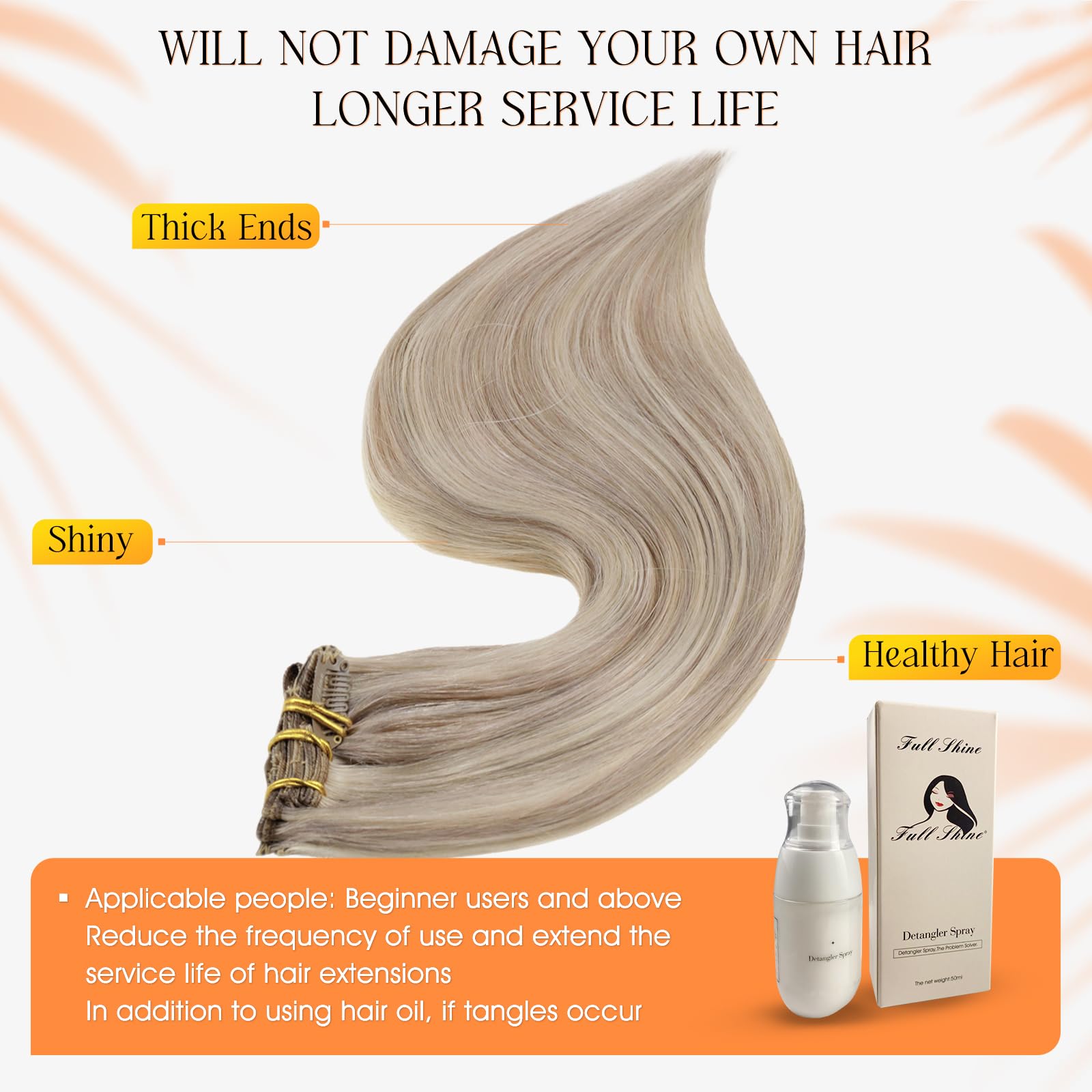 20 Inch Clip in Hair Extensions Real Human Hair - Blonde Highlight Hair Extensions Bundle (3Pcs & 7Pcs) 180Grams for Thick Hair - Natural Look for Daily Wear, Parties & Special Occasions