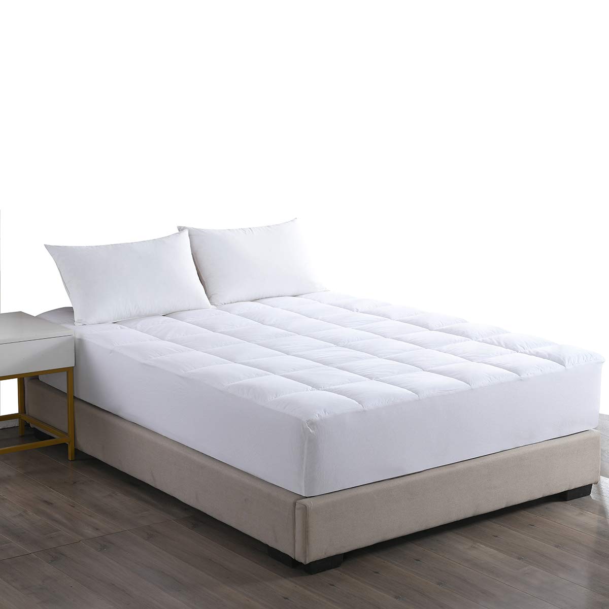 100% Cotton Soft Mattress Pad with Eco-Friendly BioFill - Natural Corn Fiber & Recycled Polyester - Twin XL Size White - Perfect for Guest Beds, Dorm Rooms & Eco-Conscious Homes