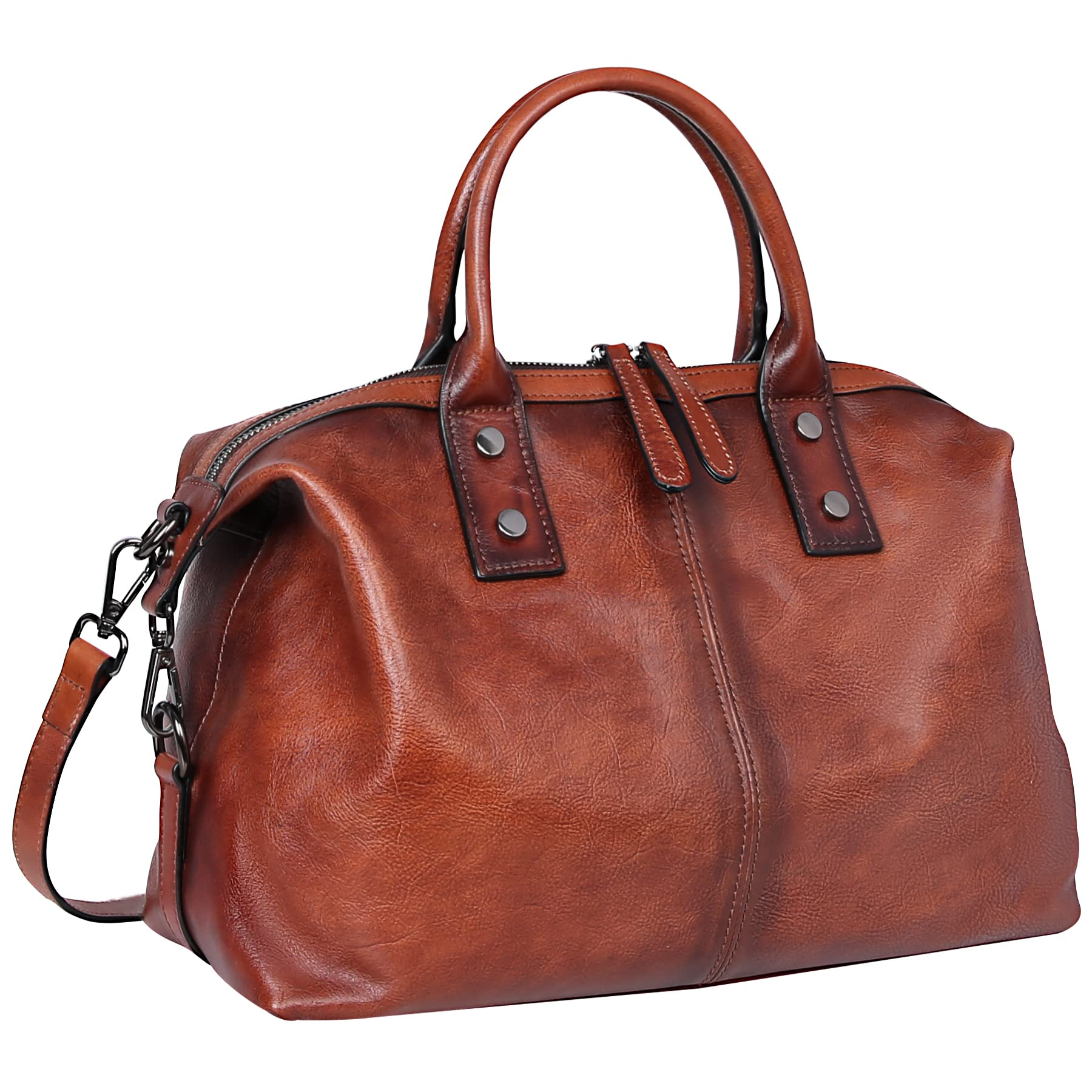 Premium Genuine Leather Satchel Tote Bag for Women - Large Capacity Designer Shoulder Bag with Top Handle & Crossbody Strap | Perfect for Work, Travel & Everyday Use