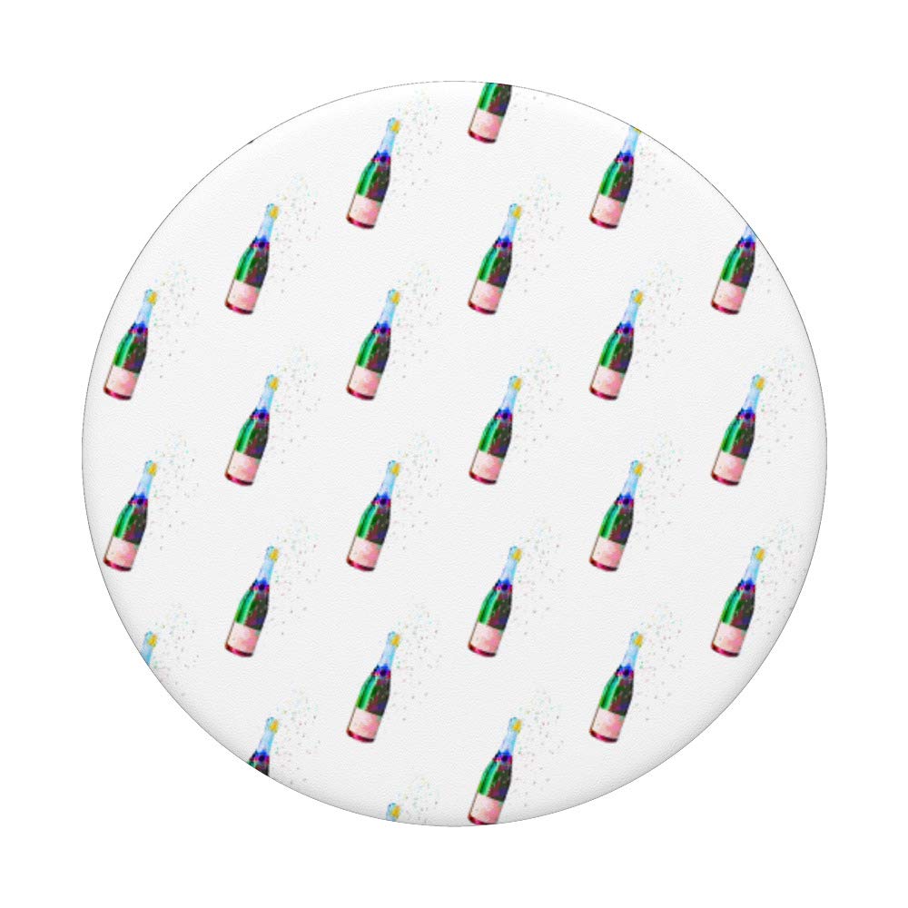 Champagne Bottles Pattern PopSockets Phone Grip & Stand - Expandable Phone Holder for iPhone, Samsung, Tablets - Perfect for Parties, Weddings & Celebrations