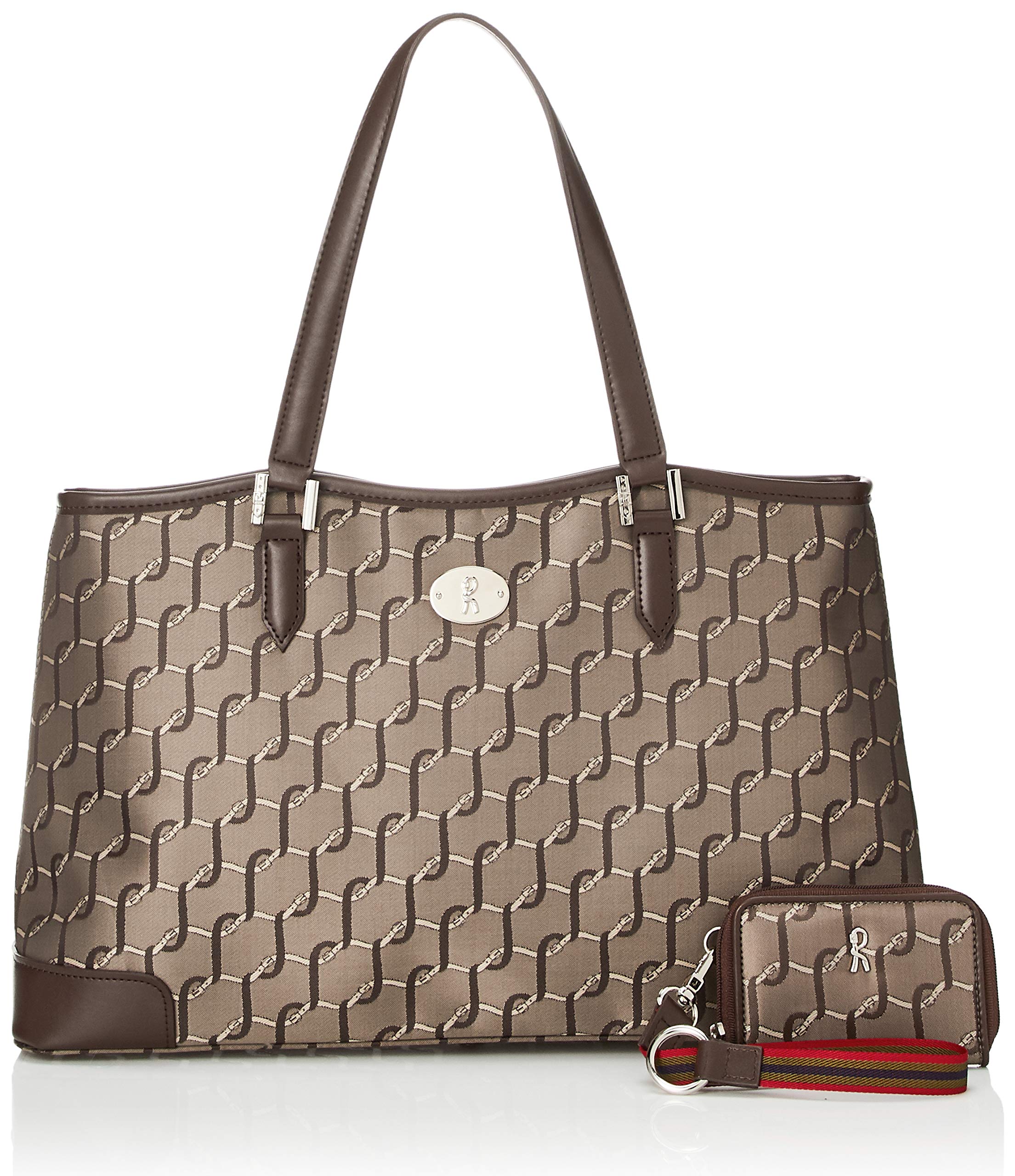 Roberta Di Camerino RBT914-71 Genuine Leather Tote Bag with Matching Coin Purse - Stylish Brown Handbag for Women | Perfect for Work, Travel & Everyday Use