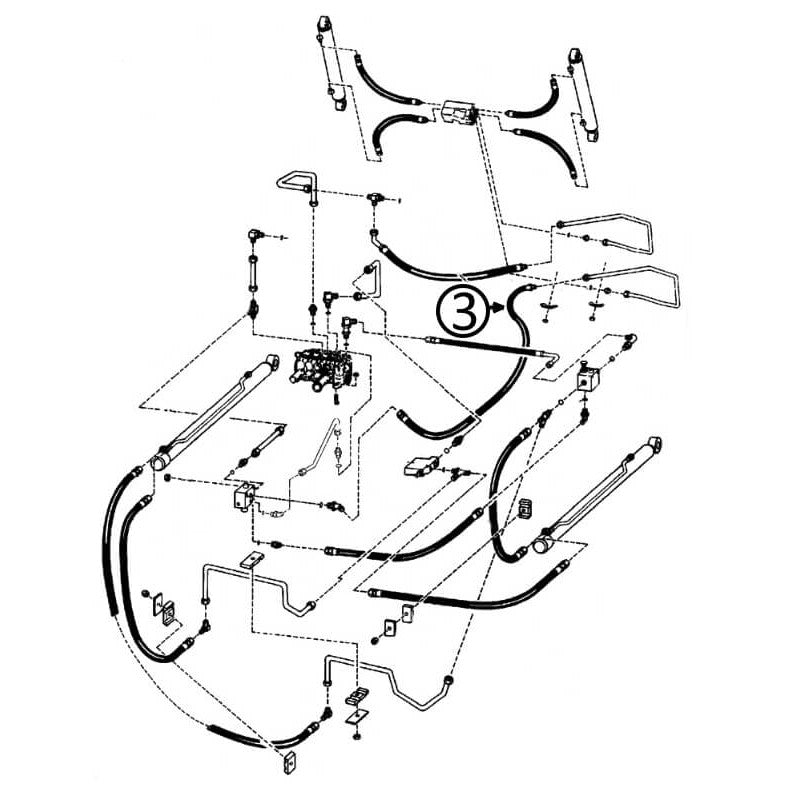 Bobcat 953 Hydraulic Hose for Loader Bucket Tilt Circuit - High-Quality Replacement Part #3 | Heavy-Duty Construction & Excavation Equipment Accessory