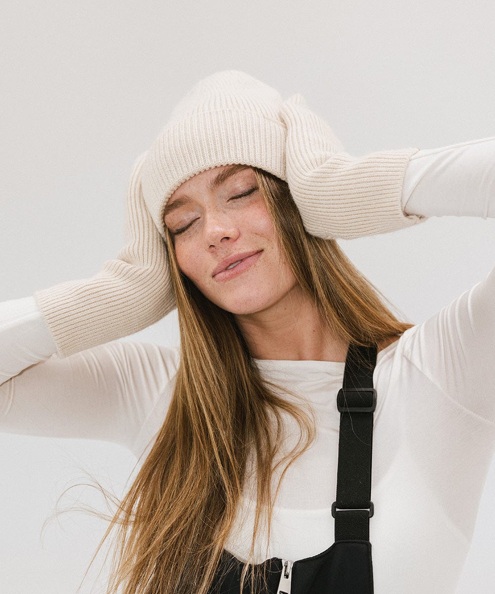 Nina Knit Beanie and Mitten Set for Women - Soft Winter Hat & Gloves Combo - Warm Accessories for Cold Weather, Outdoor Activities, and Fashion