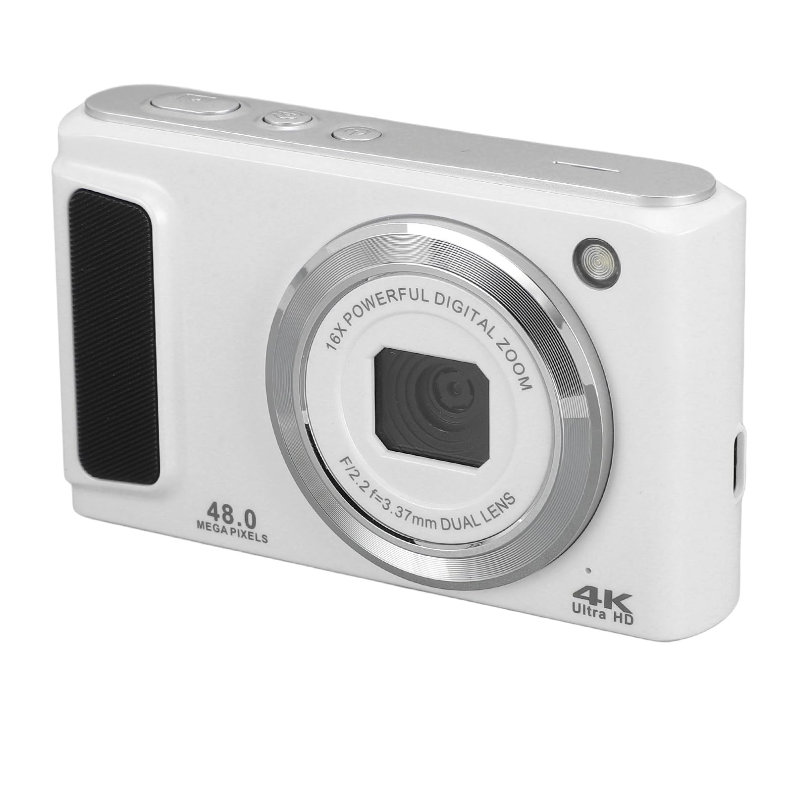**Best Compact Digital Camera for Travel & Camping - Portable Dual Camera with HD Video (White) - Perfect for Outdoor Adventures, Vlogging & Family Trips**