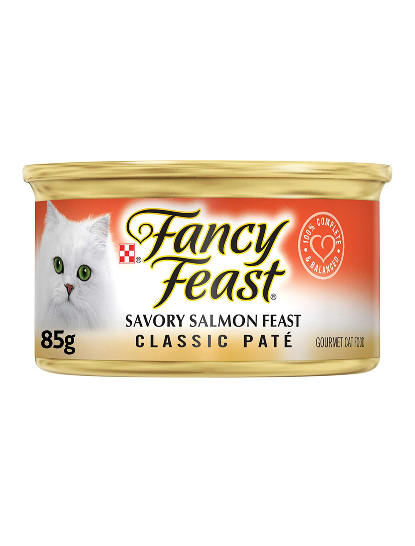 Fancy Feast Savory Salmon Feast Canned Cat Food 85g - Grain-Free Wet Cat Food with Real Salmon - Perfect for Adult Cats & Kittens at Mealtime or as a Tasty Treat