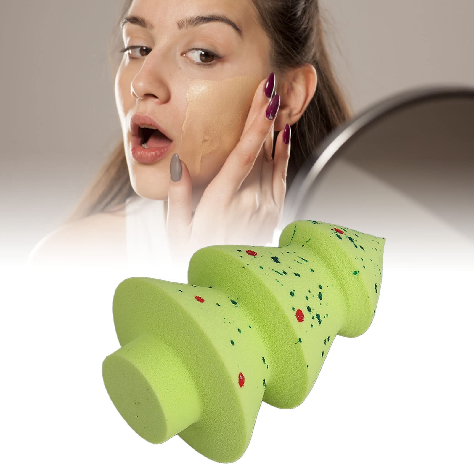 Green Sequin Powder Puff - Soft Makeup Sponge for Blending & Application | Christmas Beauty Gift