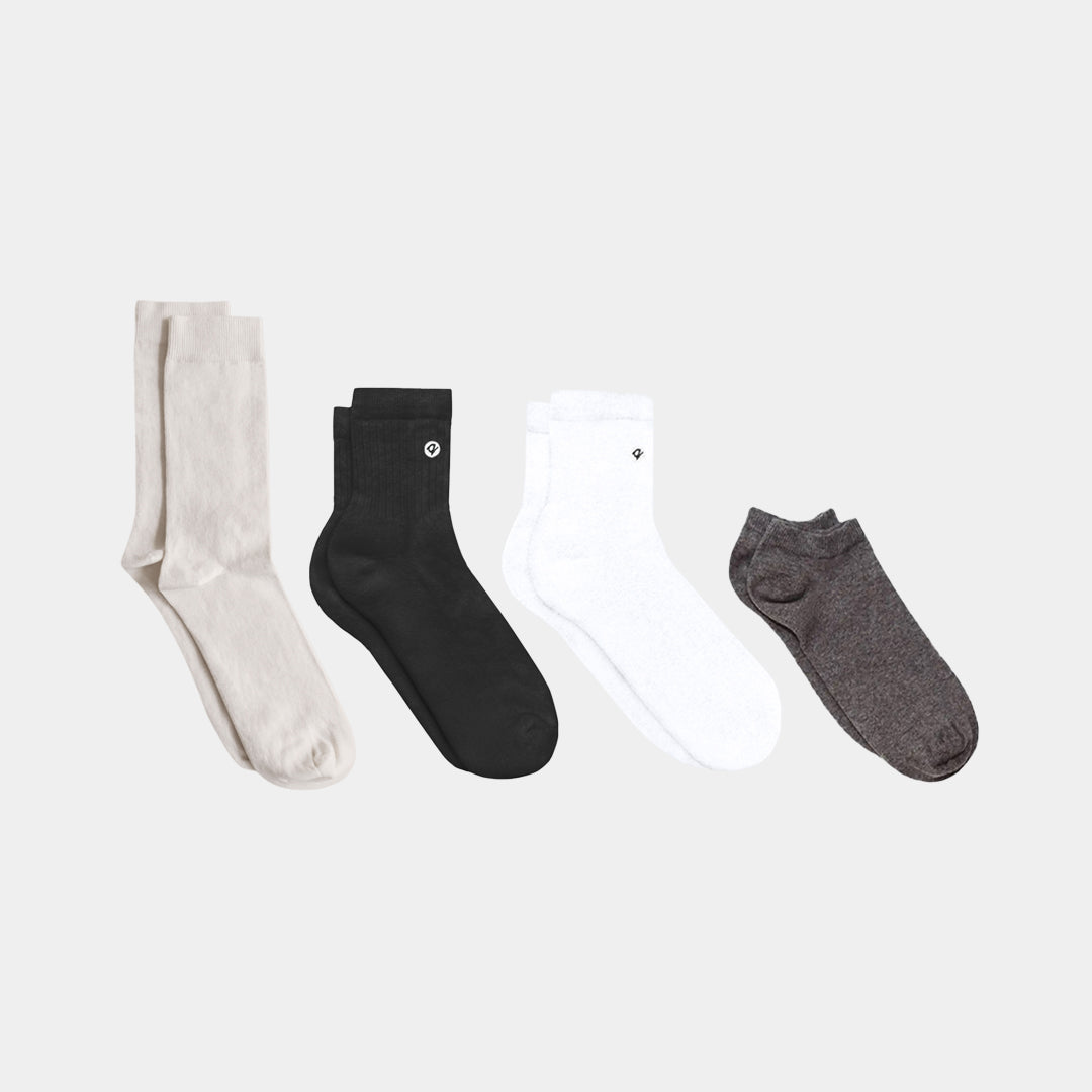 Men's Cotton Crew Socks 4-Pack - Soft Breathable Everyday Socks for Work, Gym & Casual Wear