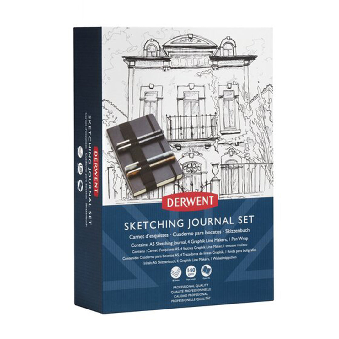 Derwent Line Maker A5 Sketching Journal Set - Premium Sketchbook for Artists, Drawing & Sketching - Perfect for Travel, Studio & Outdoor Art Projects