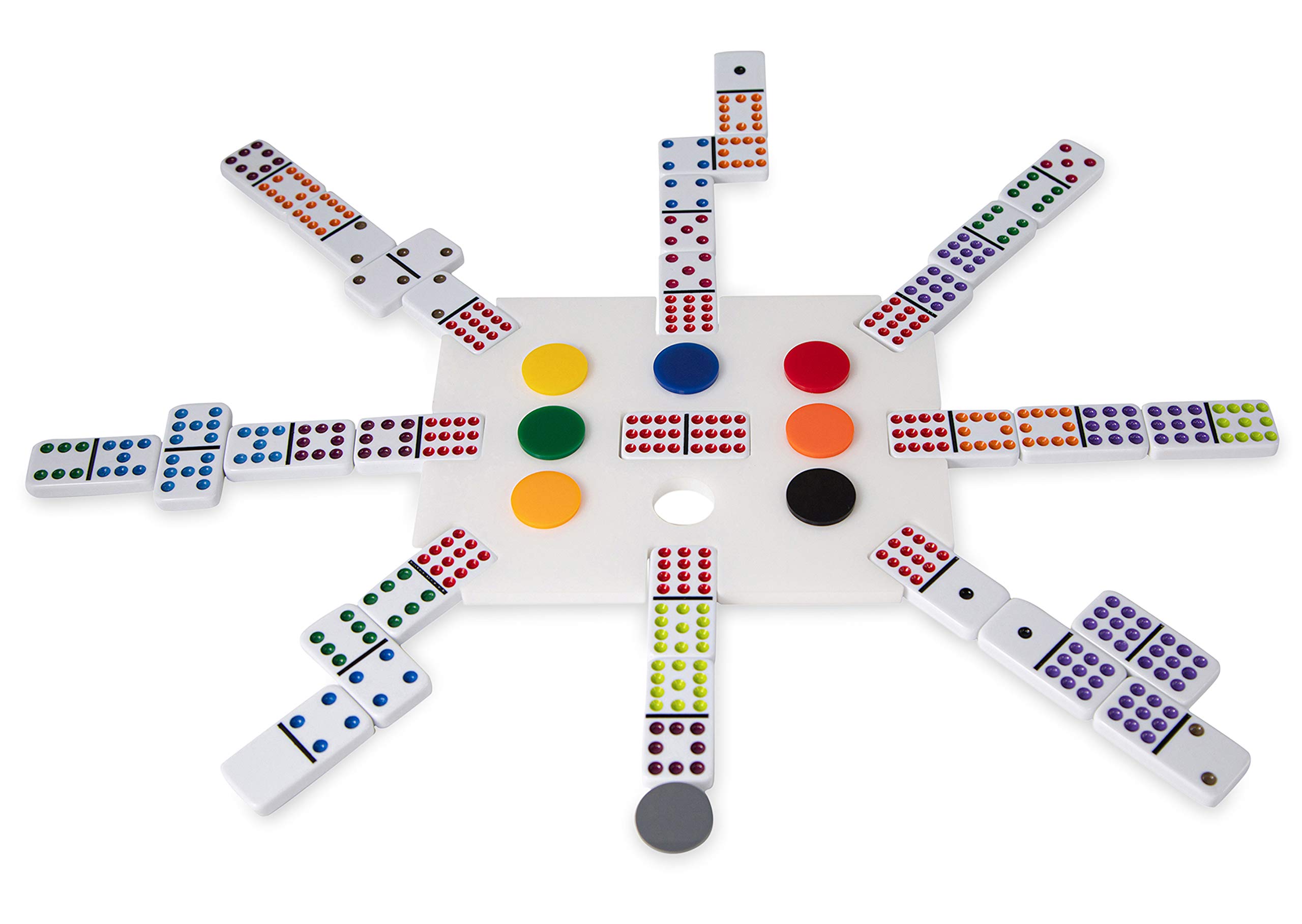 Premium Mexican Train Dominoes Set - Double 12 Acrylic Dominoes with Modern Design for Adults, Family Game Night & Parties (White) - Perfect for Game Nights, Family Gatherings, and Social Events