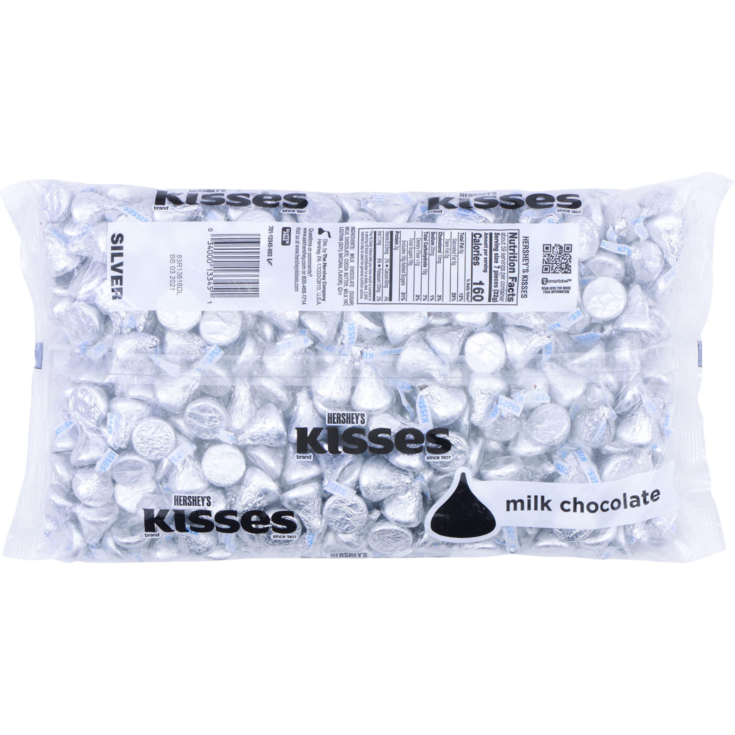 HERSHEY'S KISSES Milk Chocolate Candy Bulk Bag - 66.7 oz (1.89 kg) - Perfect for Parties, Gifts & Baking - Great for Halloween, Christmas & Valentine's Day