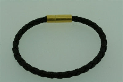19cm Black Rubber Magnetic Bracelet with Gold Plating - Unisex Fashion Accessory for Pain Relief & Wellness - Perfect for Sports, Yoga & Daily Wear
