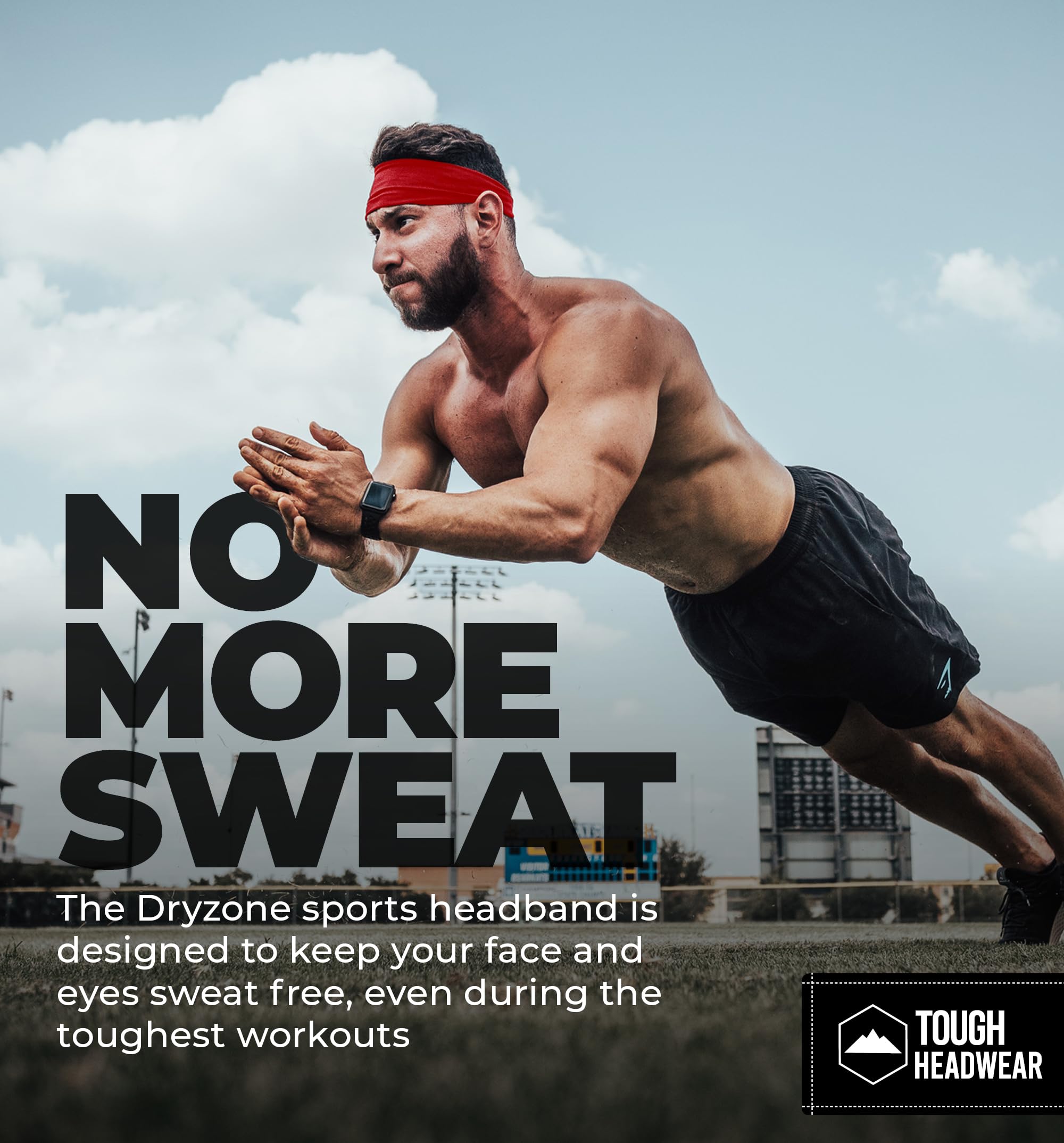 Men's Sports Headband - Performance Stretch Moisture Wicking Sweatbands for Running, Basketball, Gym, Yoga & Workouts - Breathable Athletic Hair Band for Men - Ideal for Exercise, Cycling, Football & Tennis Activities