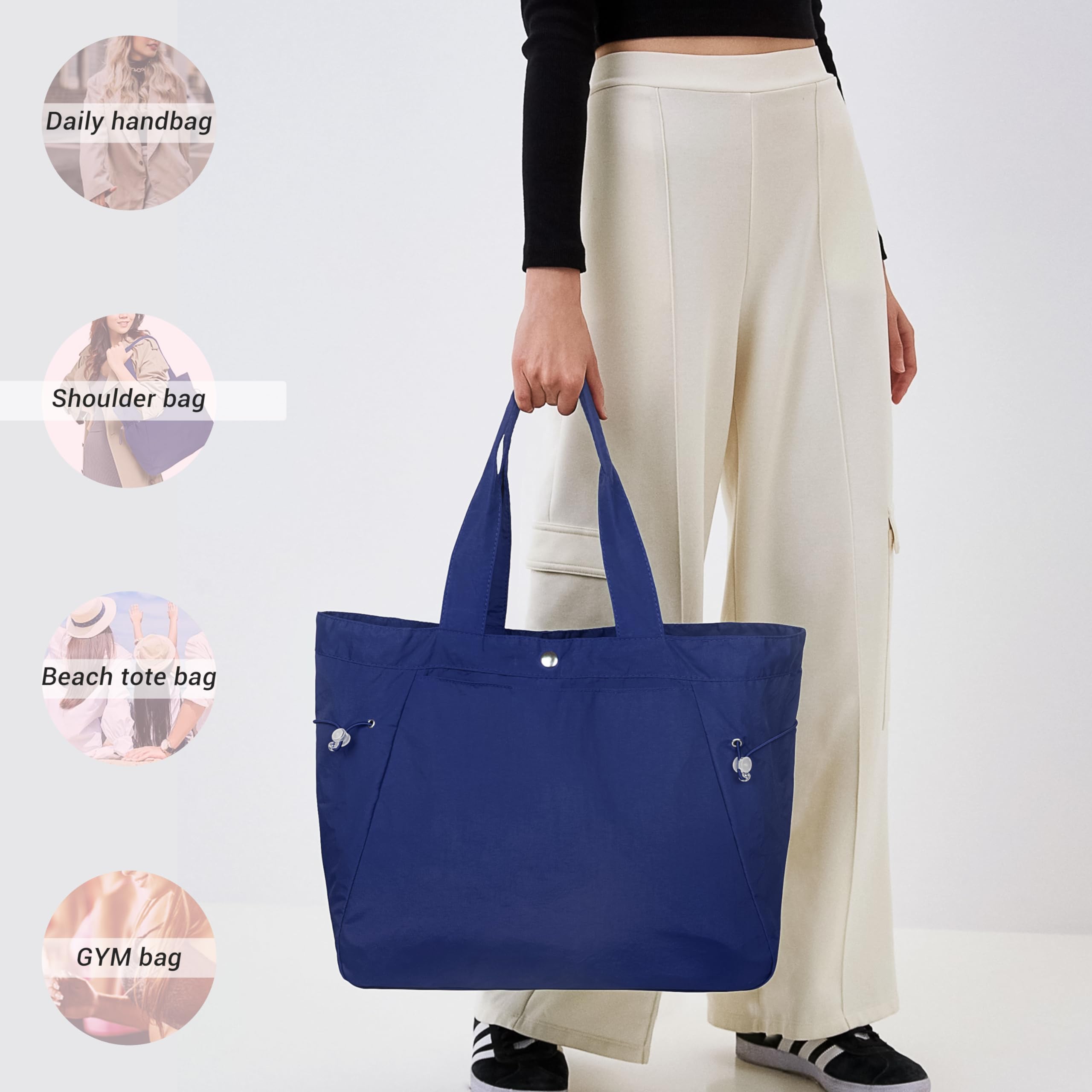 VOLGANIK ROCK Large Tote Bags for Women - Lightweight Shoulder Bag, Gym Bag, Beach Tote & Travel Handbag - Perfect for Work, Shopping, Vacation & Daily Use