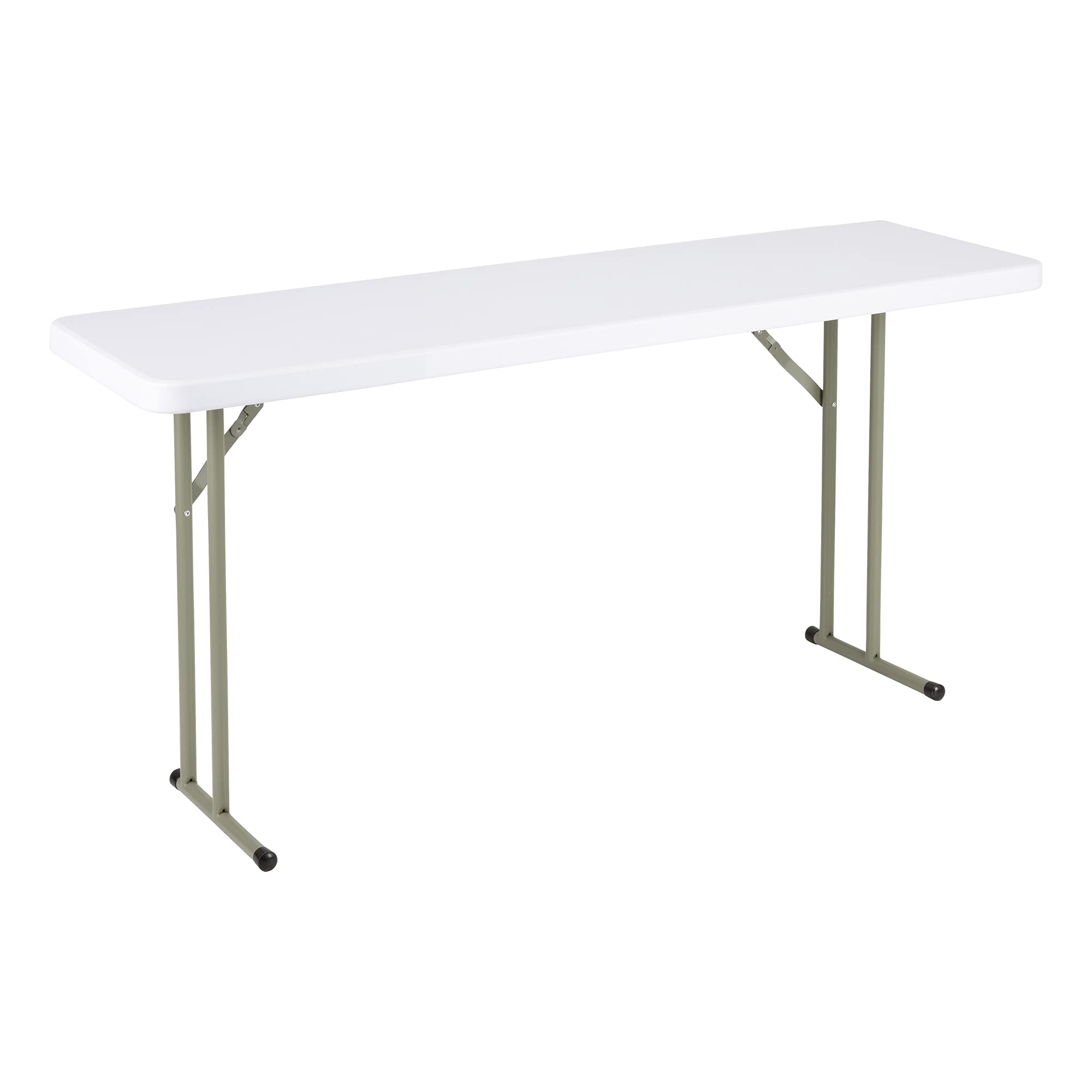 Norwood 5ft Folding Table Indoor Outdoor - Heavy Duty Blow Molded Plastic Training & Event Table - White - Perfect for Classrooms, Meetings, and Outdoor Gatherings