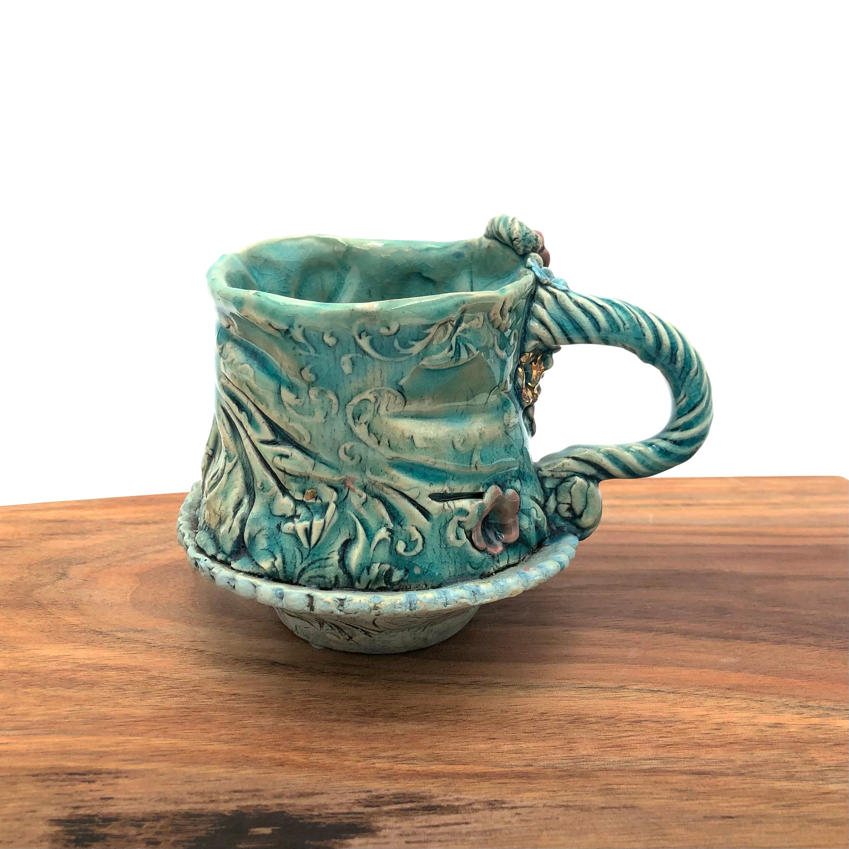 Susan Speck Tea Cup - Vintage Pimpernelly Press Molded Porcelain Cup for Tea Lovers | Perfect for Afternoon Tea, Bridal Showers & English Tea Parties