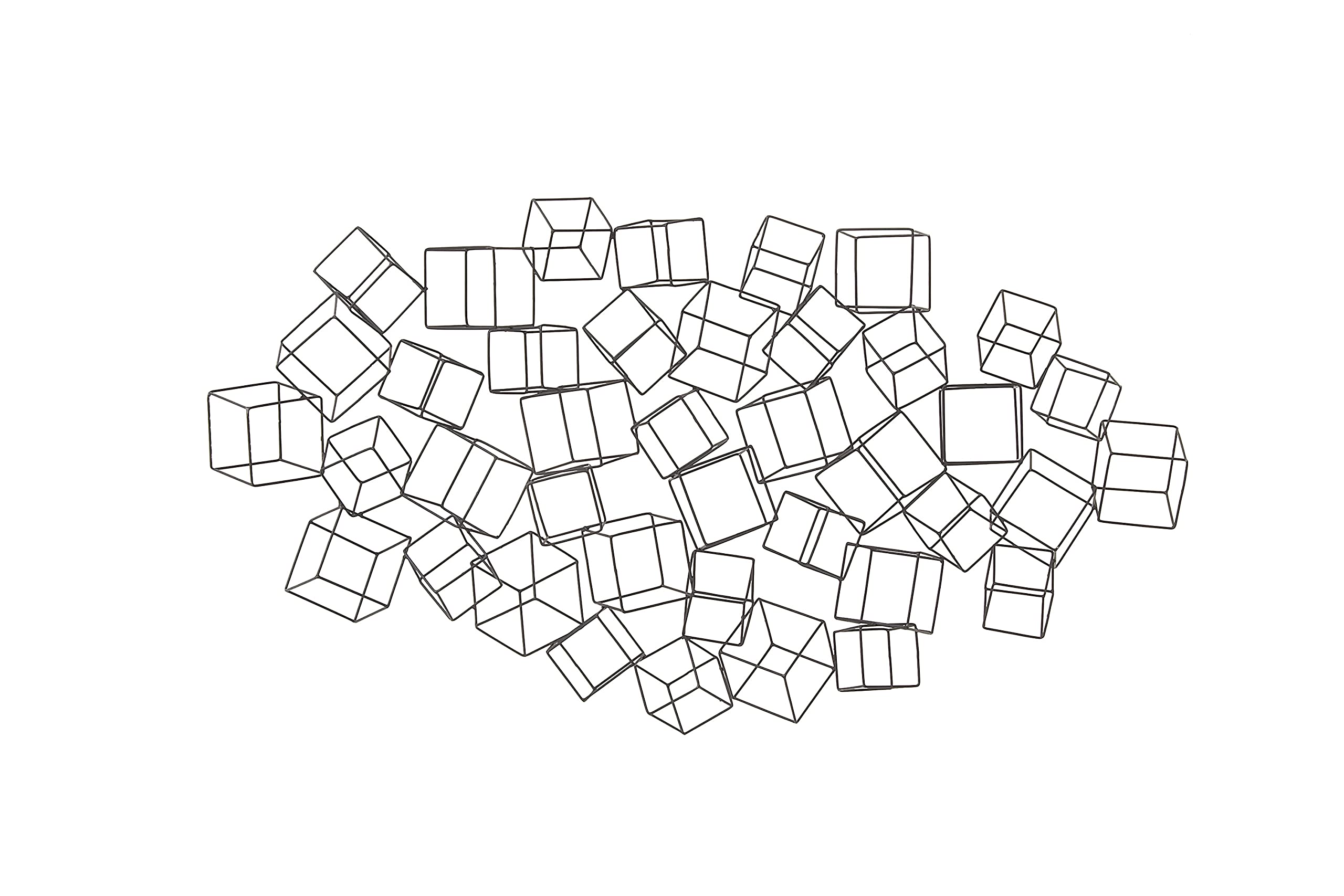 Deco 79 Modern Black Metal Geometric Wall Art Sculpture - 3D Square Home Decor 48