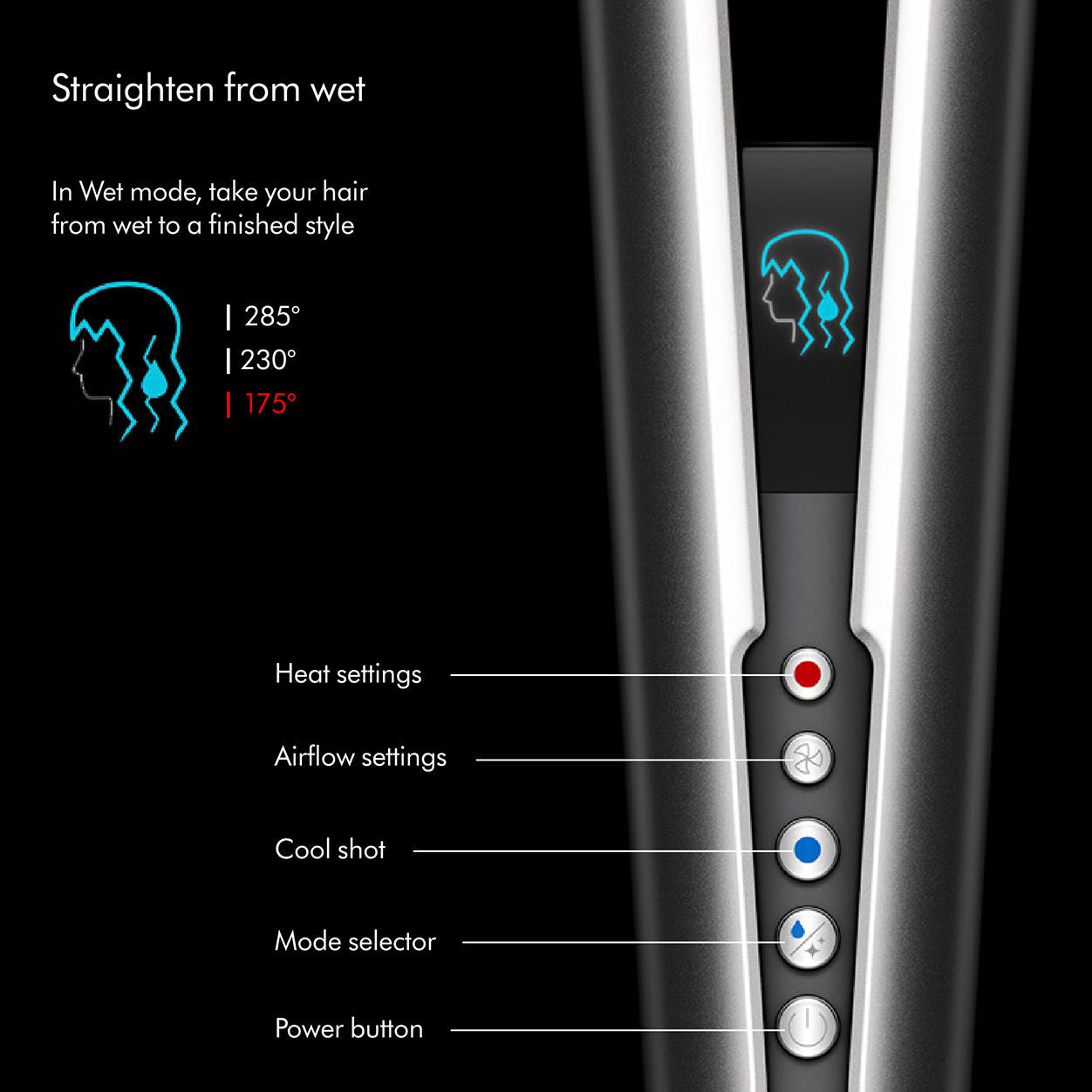 Professional Airstrait Hair Straightener - Ionic Ceramic Flat Iron for Frizz-Free Smoothing - Perfect for Home & Salon Styling