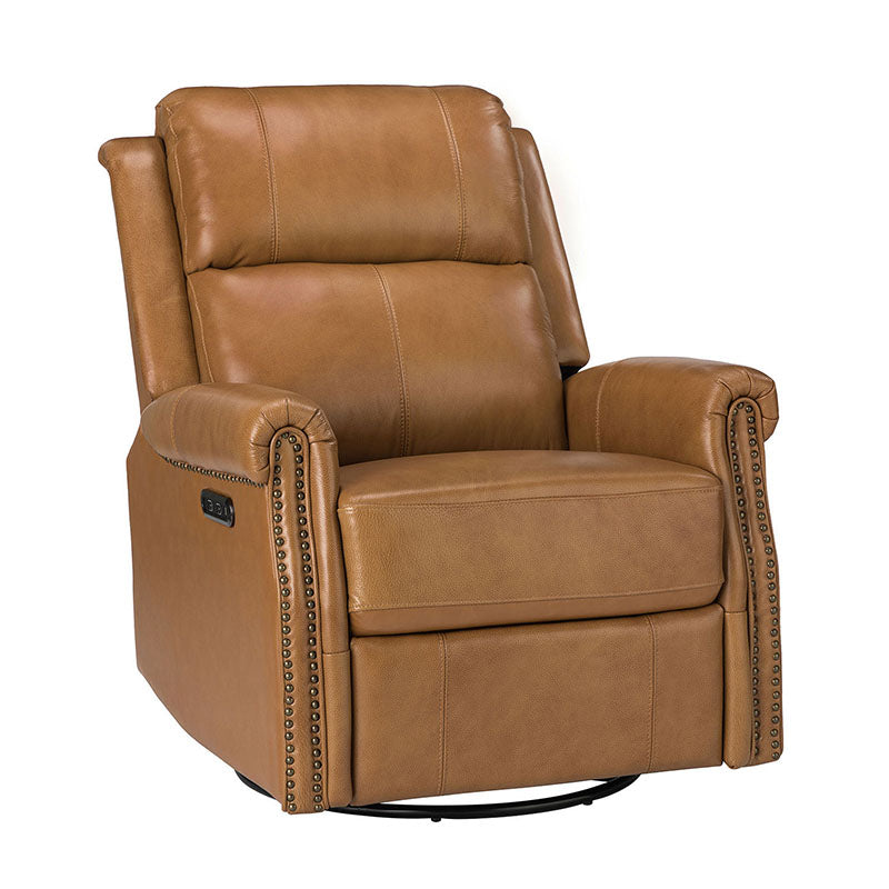 Kaietan Genuine Leather Power Rocking Recliner Chair - Adjustable Electric Massage Recliner Sofa for Living Room, Home Theater & Office Relaxation