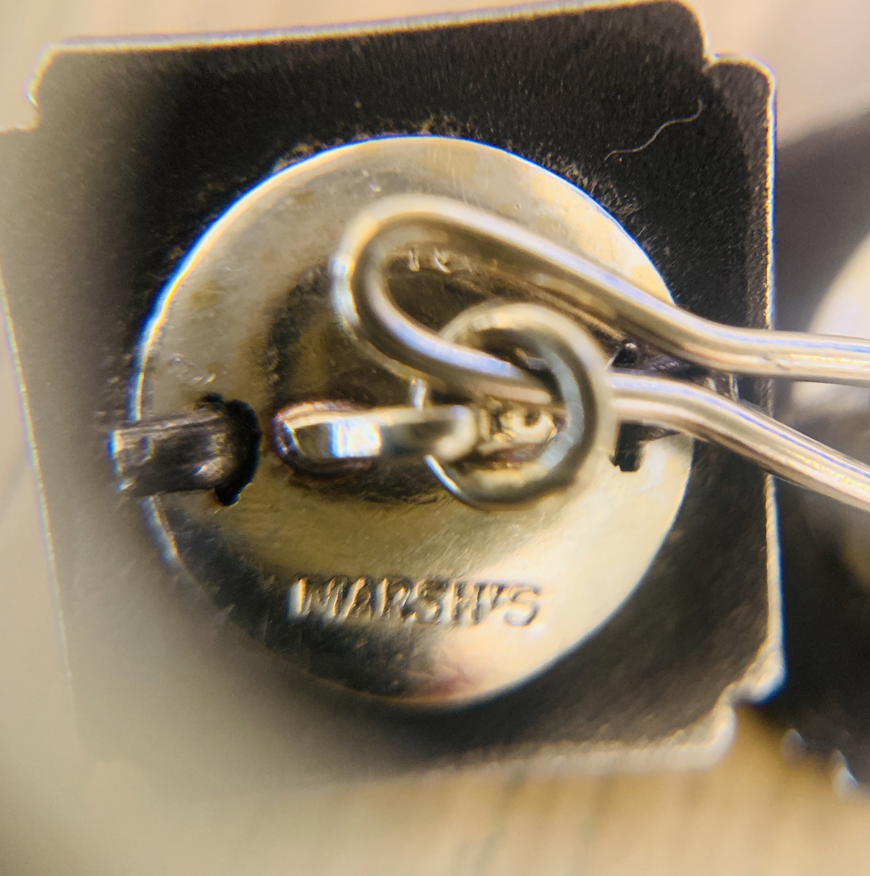 Elegant Marsh & Co. Patinated Steel & Pearl Cufflinks Set for Men - Perfect for Weddings, Business Meetings & Formal Events