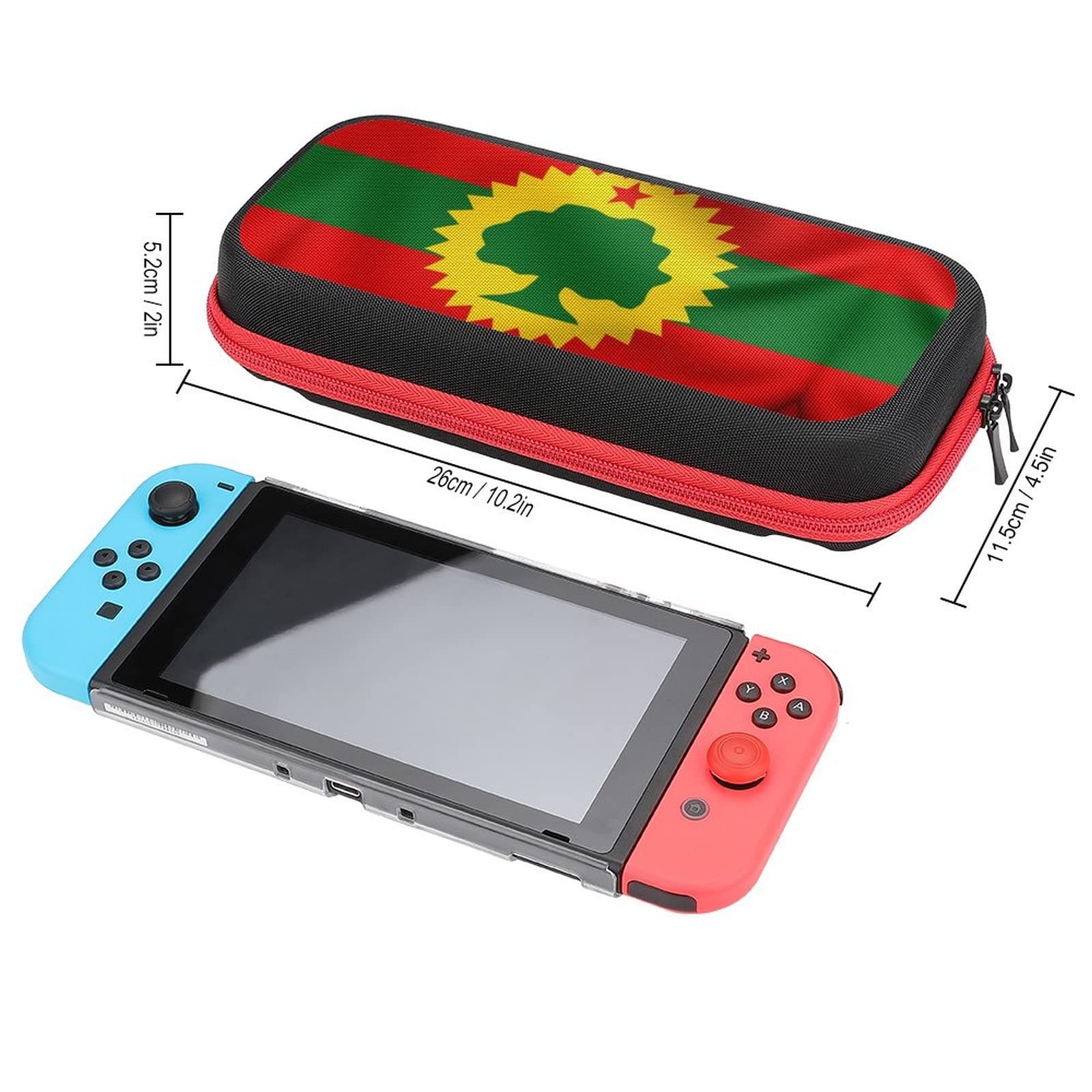 Oromo Liberation Front Flag Design Nintendo Switch Carrying Case - Portable Travel Cover with 20 Game Card Slots - Perfect for Gaming On-The-Go & Travel Accessories