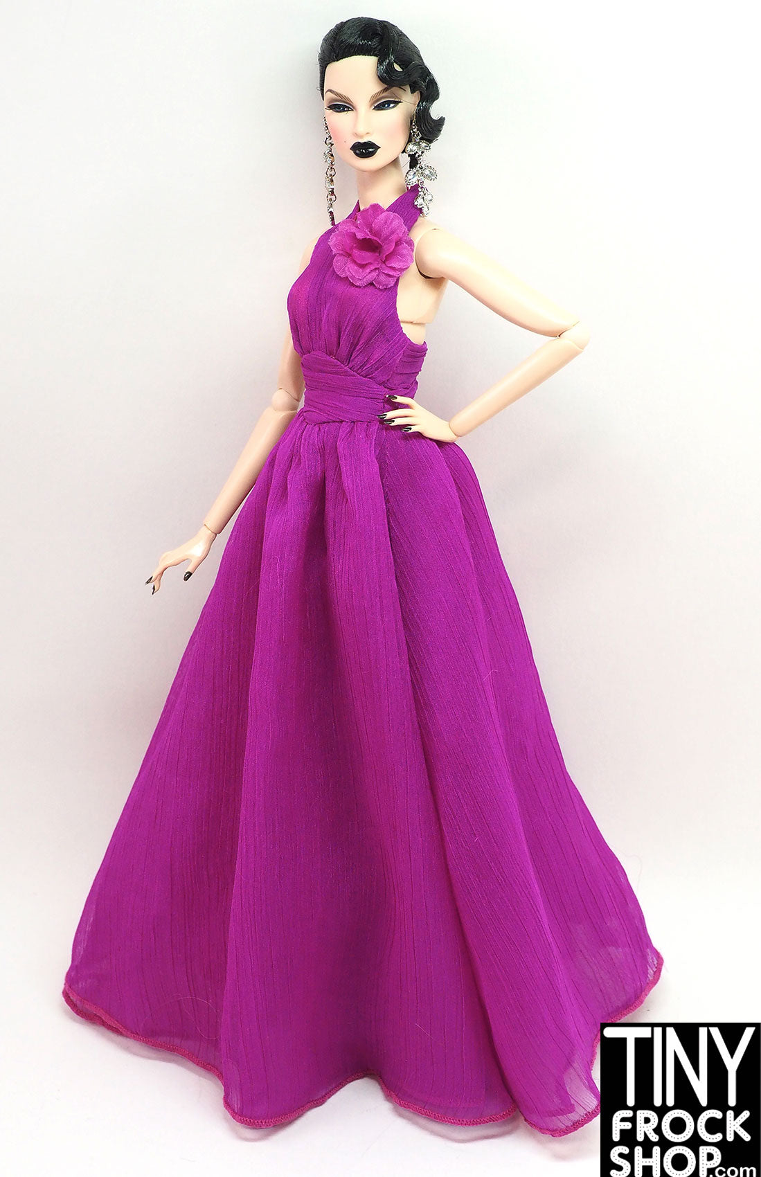 Vanessa Magenta Chiffon Dress - Elegant Sheer Sensuality for Evening Parties & Special Occasions | Integrity 2014 Collection