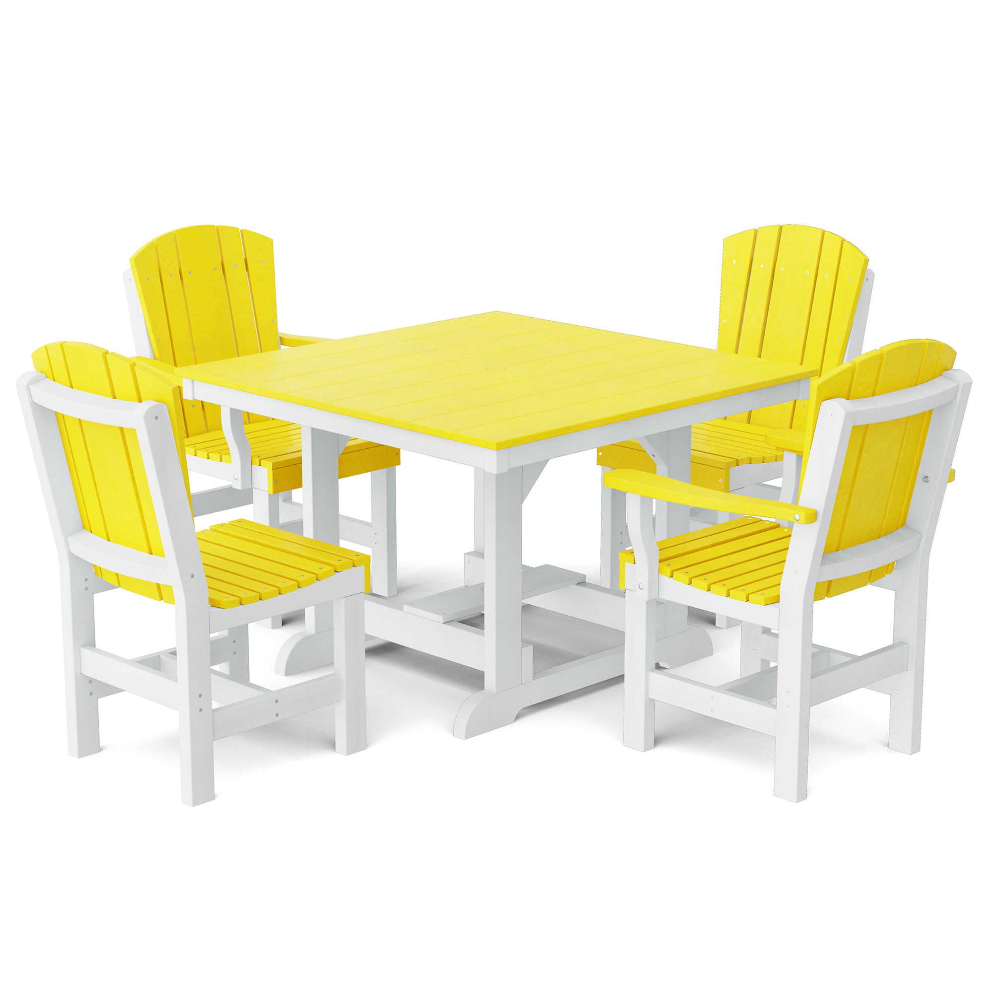 Heritage 5-Piece 44x44 Inch Square Outdoor Dining Set with Cushions - Perfect for Patio, Garden, and Backyard Entertaining