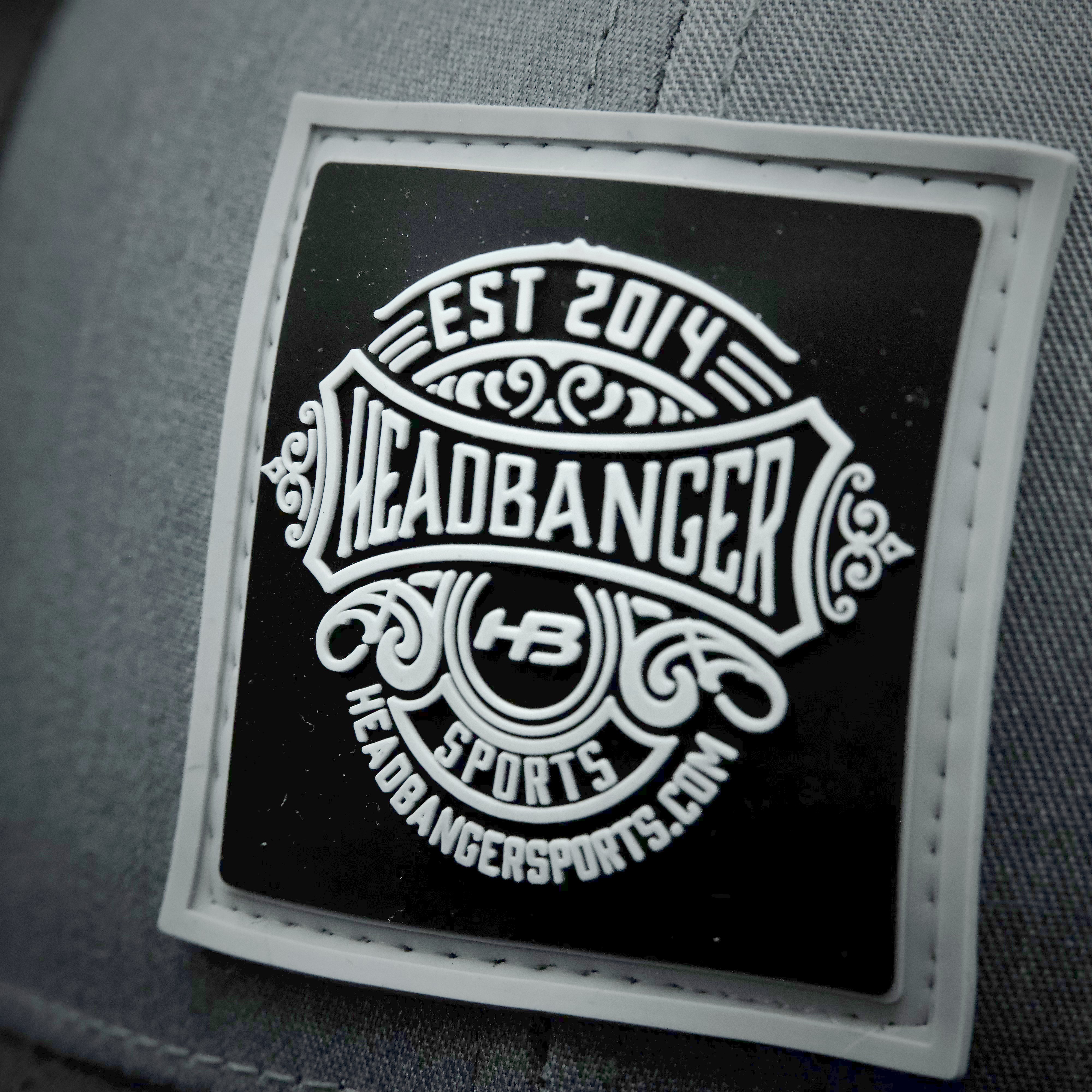 Headbanger Sports 104C Rubber Patch Snapback Hat - Heather Grey/Light Charcoal | Adjustable Baseball Cap for Men & Women | Perfect for Sports, Outdoor Activities & Casual Wear