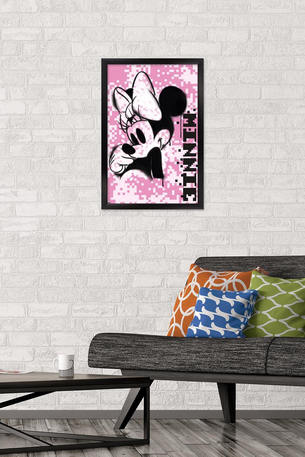 Disney Minnie Mouse Pink Pixels Wall Poster - 14.725