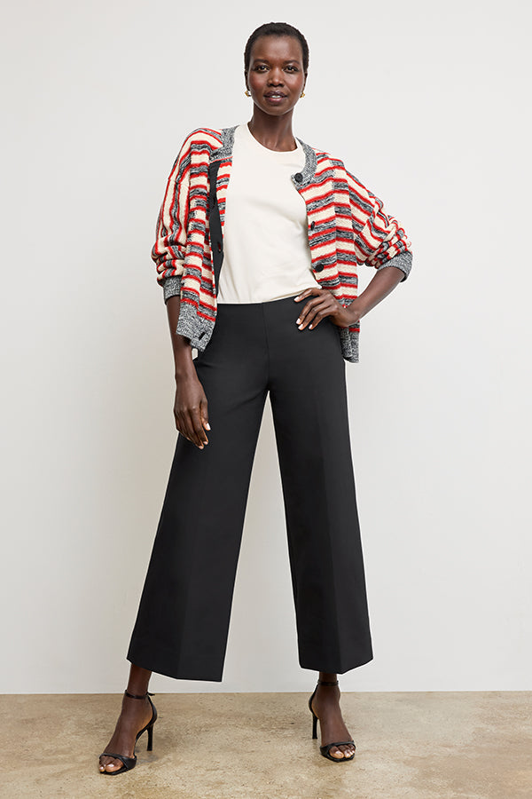 Adler Eco PowerStretch Stretch Culotte Pants for Women - Comfortable & Sustainable Black High-Waisted Trousers | Perfect for Yoga, Office & Casual Wear