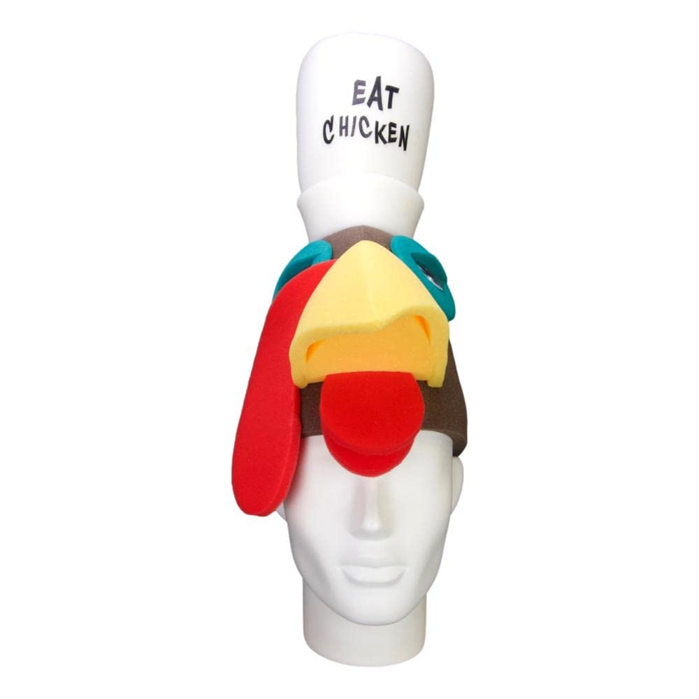 FOAM PARTY HATS: Chef Turkey Hat for Thanksgiving & Halloween - Turkey Day Party Favors, Photobooth Props & Costume Accessories - Perfect for Thanksgiving Celebrations, Halloween Parties & Family Gatherings