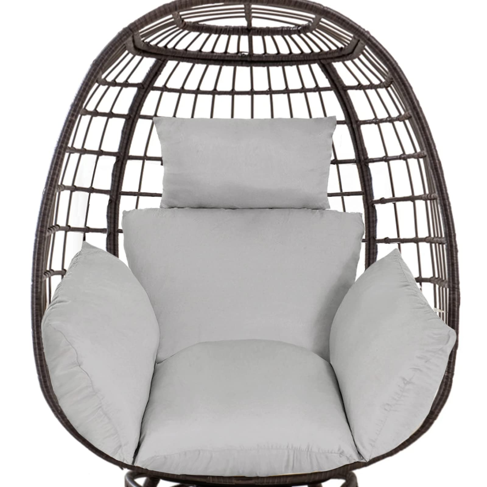 **Thick Washable Egg Chair Cushion Replacement with Detachable Headrest – Comfortable Hanging Basket Chair Pad for Indoor/Outdoor Use – Perfect for Patio, Garden, or Living Room Relaxation**