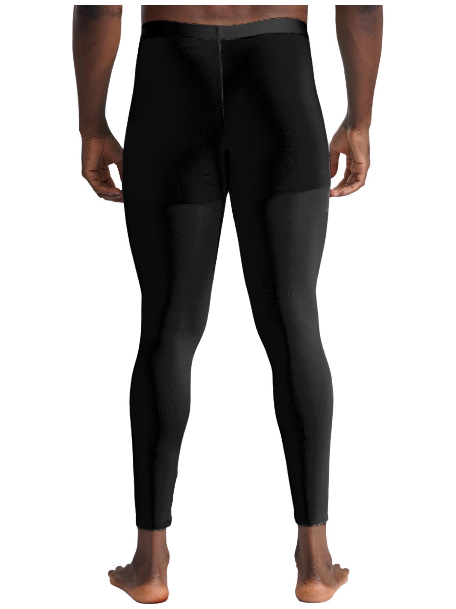 ACSUSS Men's Compression Leggings - Glossy Skinny Yoga Pants for Running, Gym, Workout & Fitness - Moisture-Wicking & Breathable Sport Pants for Men (Perfect for Yoga, Jogging, Training & Active Lifestyle)