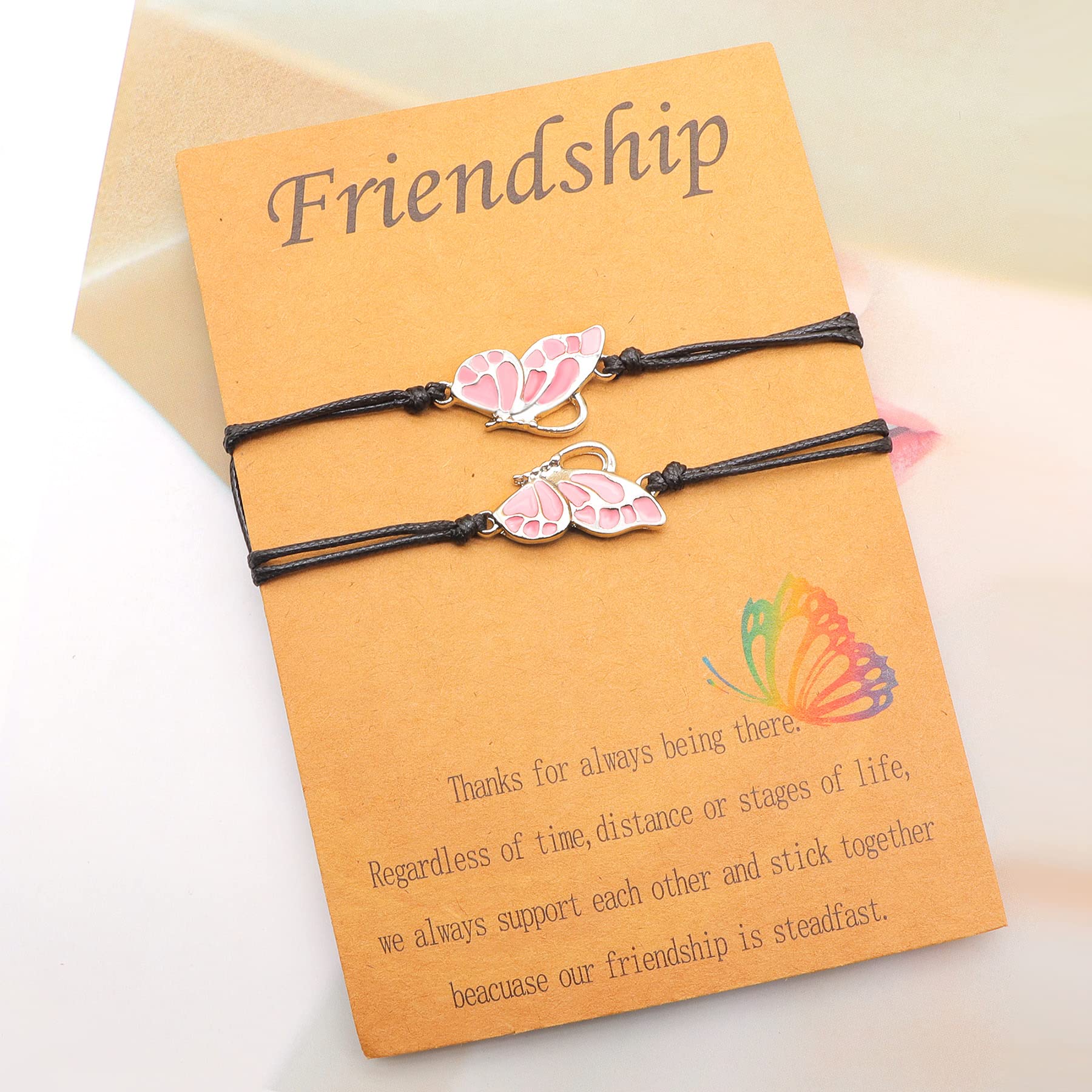 YOOESTORES82 Best Friends Friendship Bracelets Anklet, Long Distance BFF Bracelets, 2 Best Friend Butterfly Bracelets for Women, Promise Matching Anklet Birthday Gifts for Sisters, Couples, and Besties