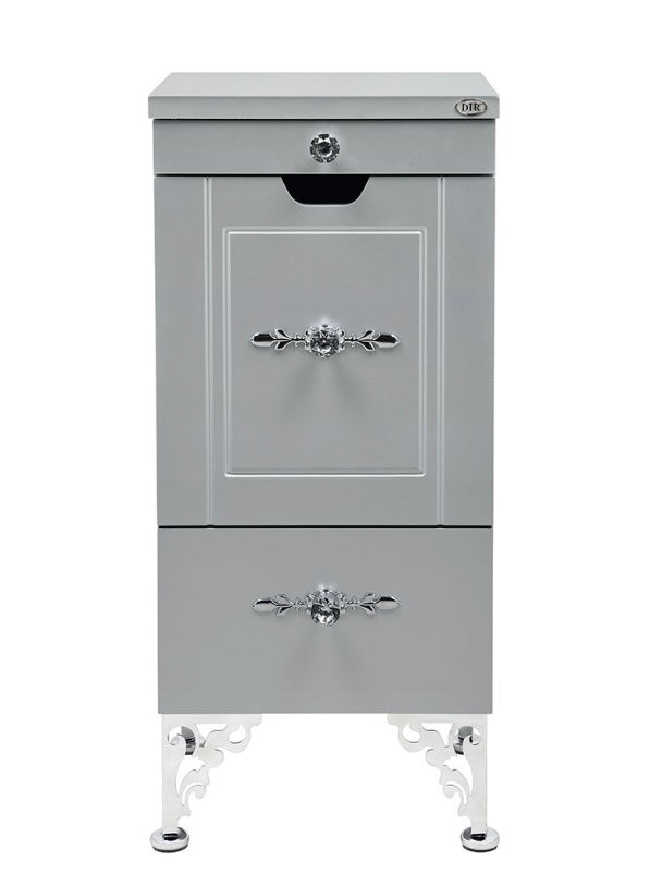 Elizabeth Styling Station Cabinet - Vanity Makeup Dressing Table with Mirror & Stool, Perfect for Bedroom, Salon, and Bridal Dressing Room