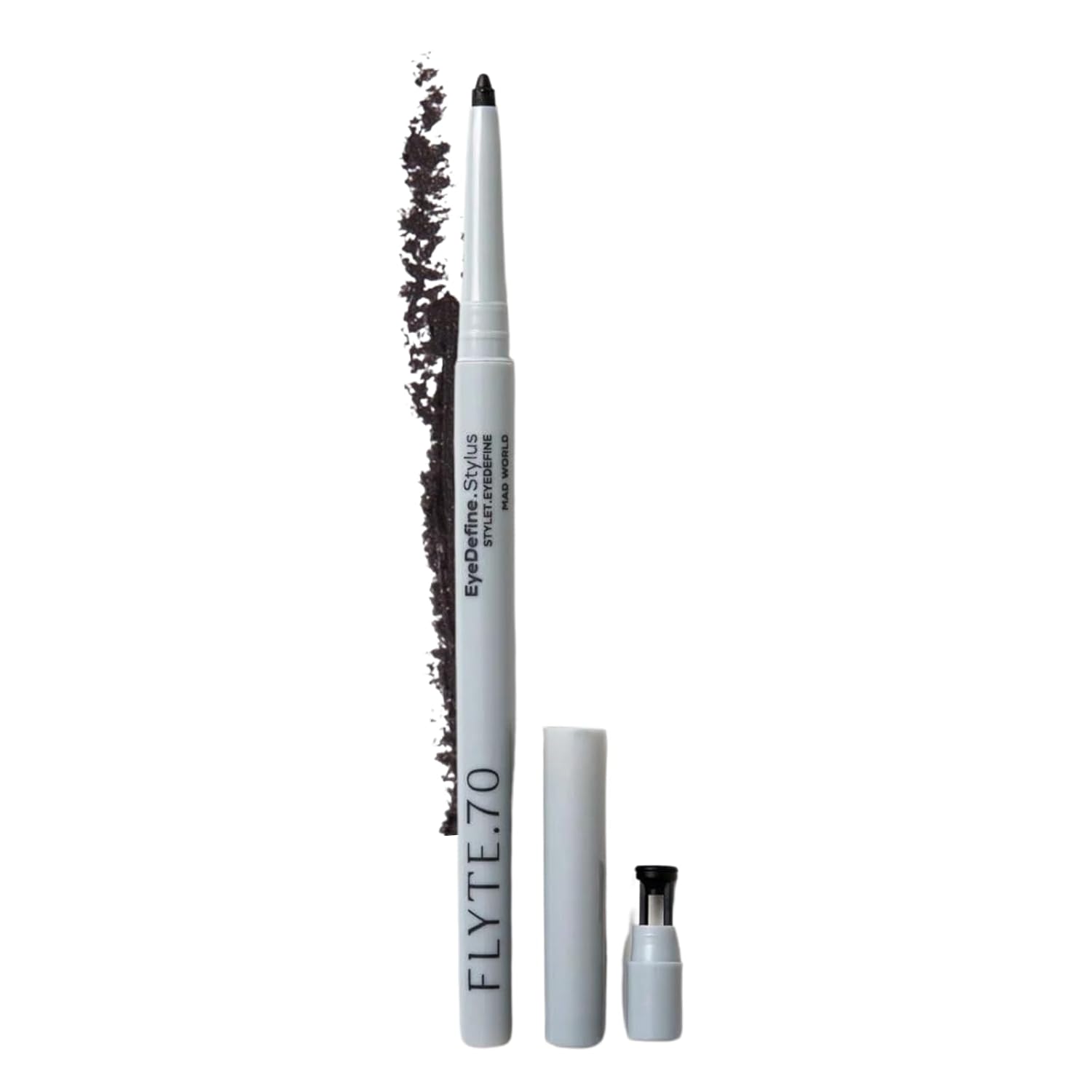 Long Lasting Waterproof Eyeliner Pencil with Ultra Fine Tip - Smudge Proof, No Drag for Cat Eye & Winged Looks - Includes Built-in Sharpener - Perfect for Smokey Eyes, Contouring & Waterline Application (Mad World)