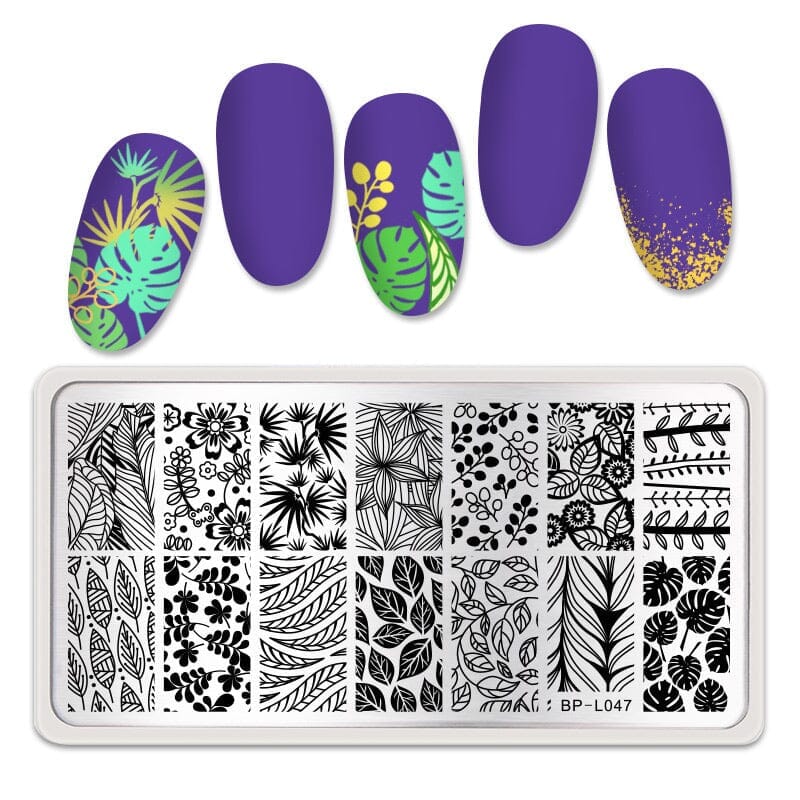 Rectangle Nail Stamping Plates - Professional Nail Art Design Kit for DIY Manicures | Perfect for Home Salon, Nail Artists & Beginners | Create Stunning Geometric Nail Designs