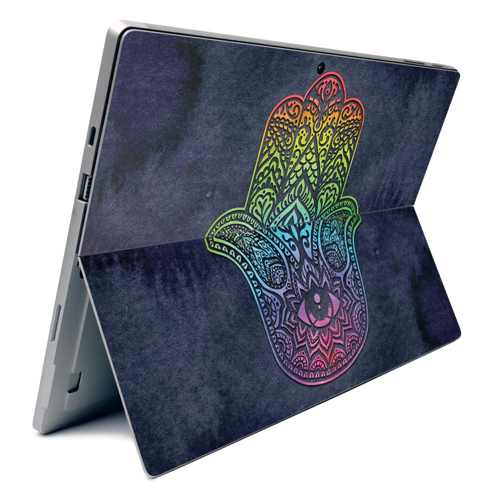 Premium Carbon Fiber Skin for Microsoft Surface Pro 7 - Rainbow Hamsa Design | Textured Protective Cover | Easy to Apply & Remove | Made in USA | Perfect for Work, School & Travel Protection