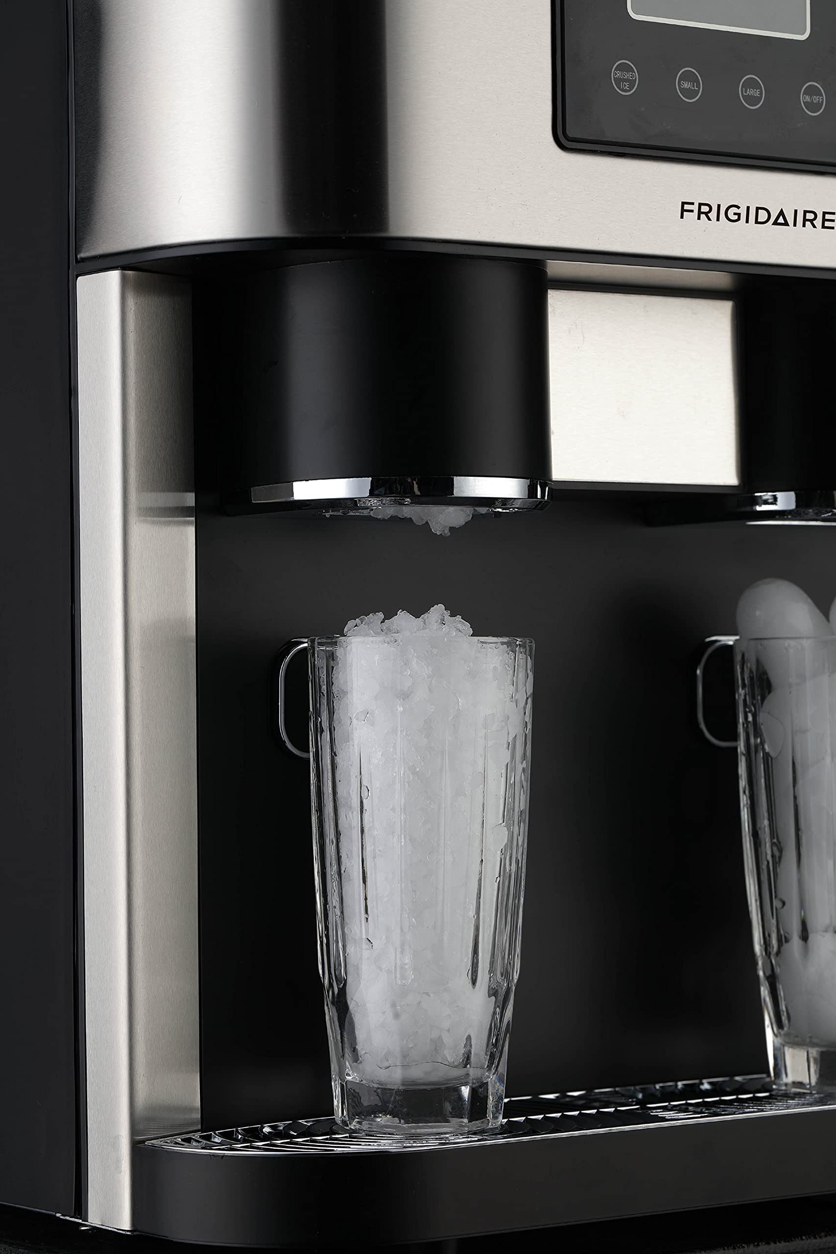 Frigidaire EFIC245-SS 3-in-1 Countertop Ice Maker & Crusher - 33 lbs/24H, Dual Function (Crunchy Nugget & Cube Ice), Built-in Water Dispenser - Perfect for Home Bars, Parties, and Office Use