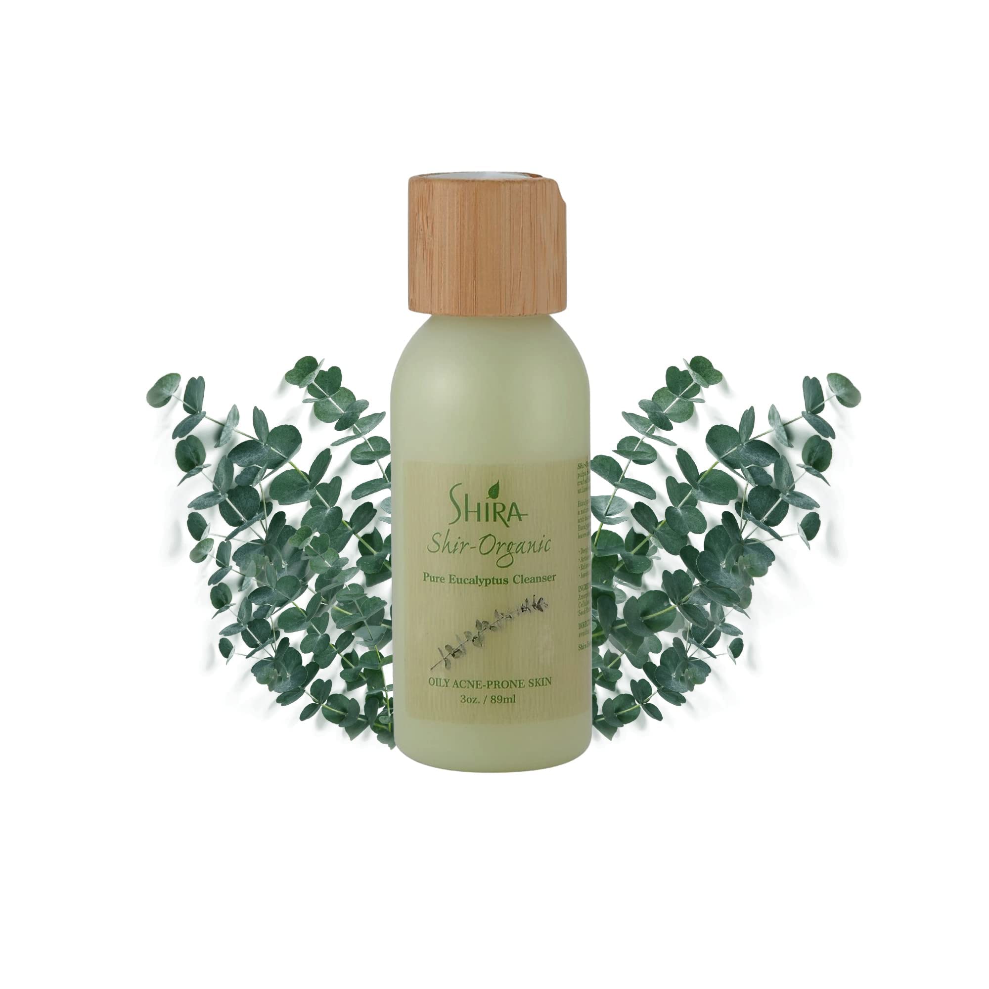 Organic Pure Eucalyptus Facial Cleanser - Hydrating & Antibacterial Acne Treatment for Normal to Oily Skin (89ml) - Gentle Daily Face Wash for Clear, Balanced Skin at Home or Travel