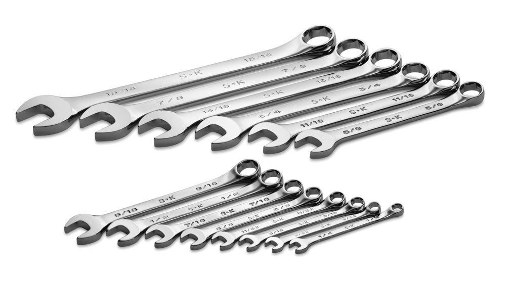 14-Piece 6-Point SAE Regular Combination Chrome Wrench Set - Perfect for Automotive Repairs, DIY Projects & Home Maintenance