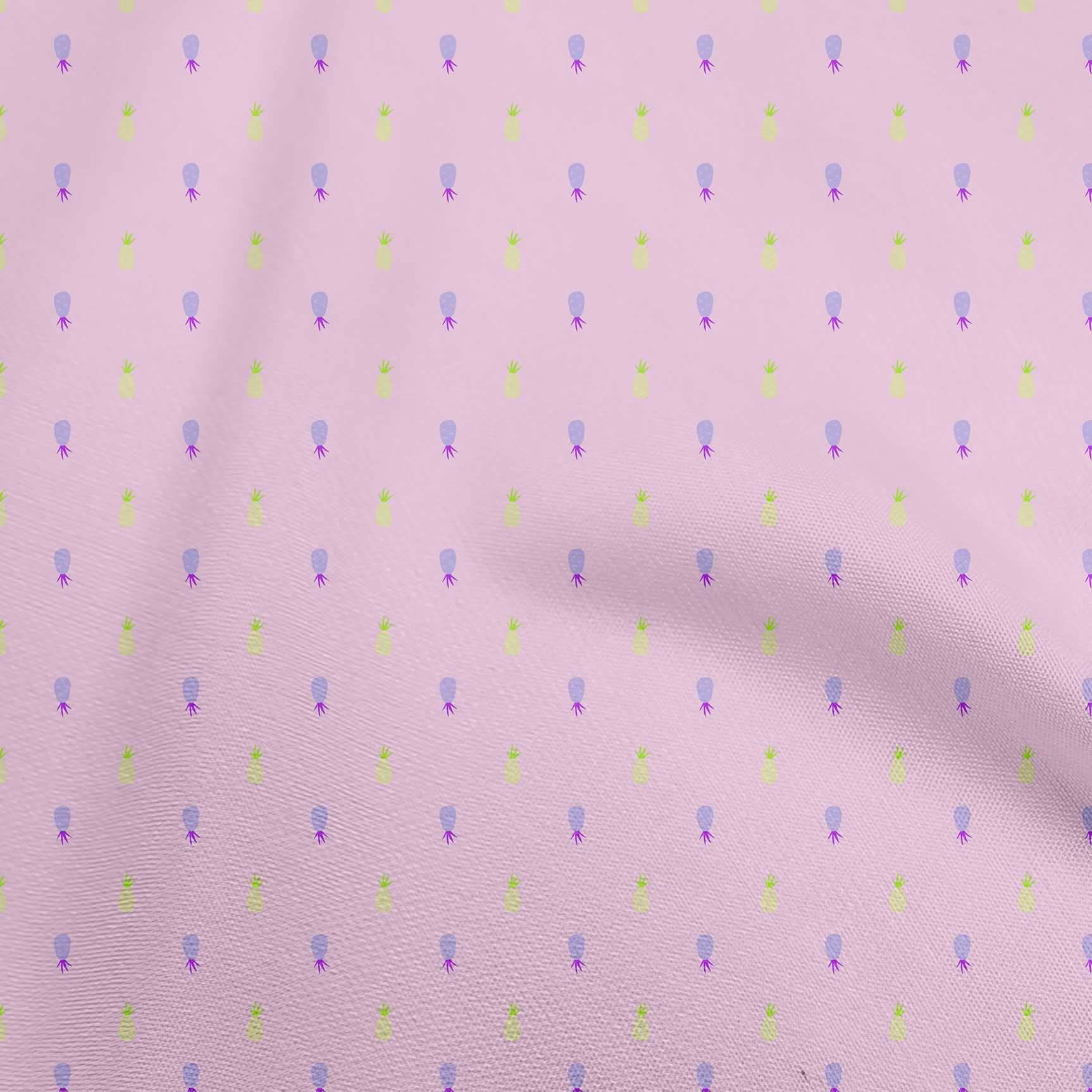 Premium Cotton Poplin Fabric - Light Pink Pineapple Print, 42 Inches Wide by The Yard | Perfect for DIY Dresses, Skirts & Summer Fashion Projects