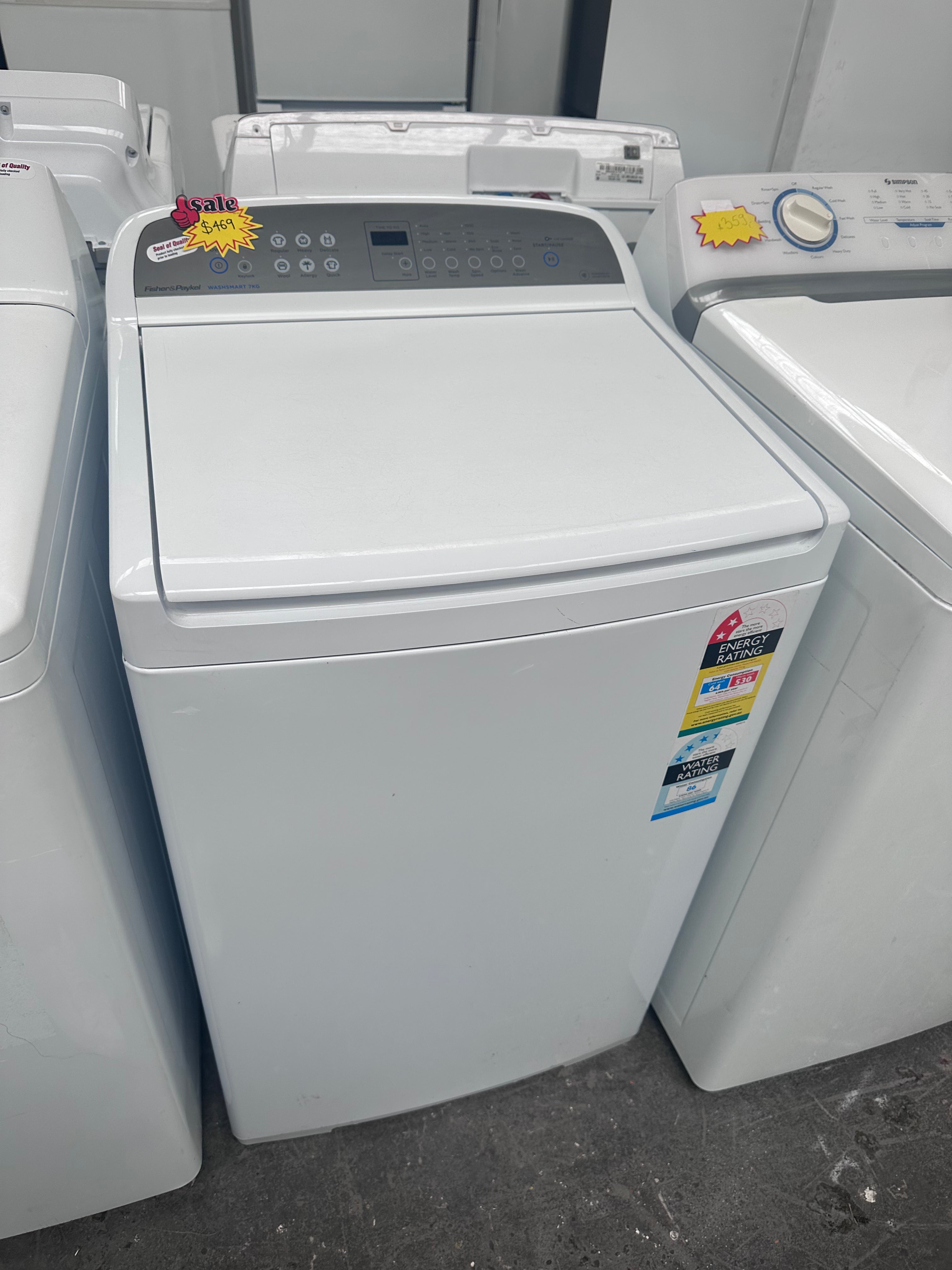 Fisher & Paykel 7kg Top Load Washing Machine - Certified Refurbished | Energy Efficient Laundry Solution for Apartments & Small Homes