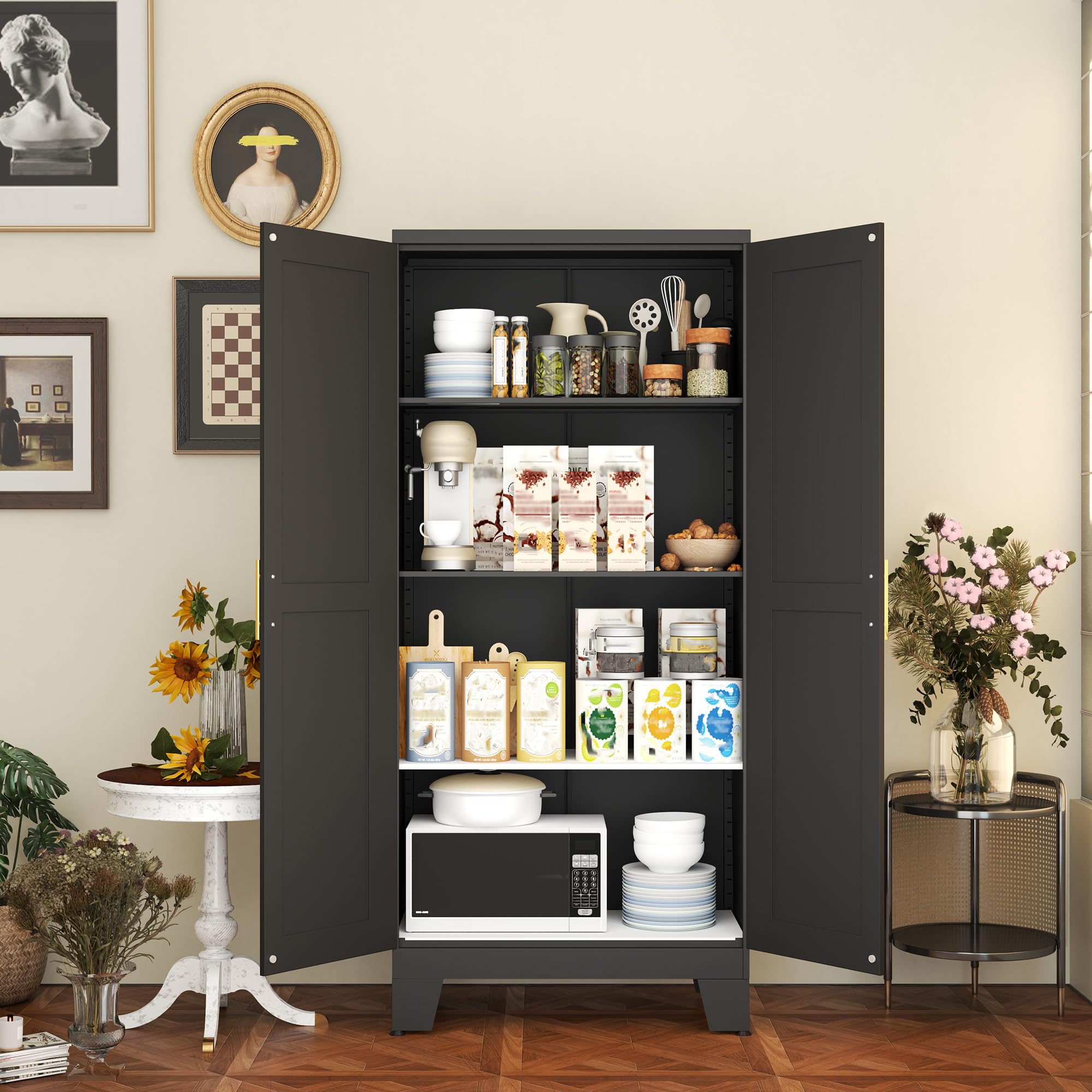 White Metal Storage Cabinet - 61