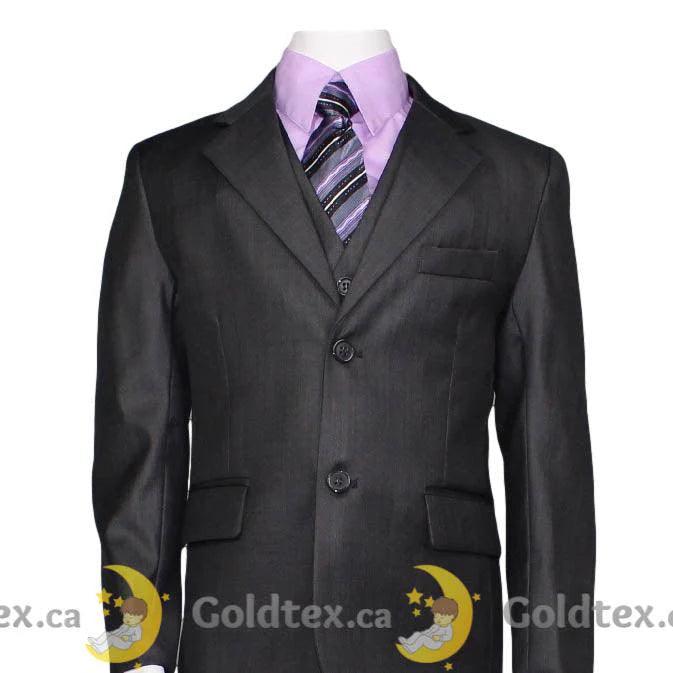 Johnson Creations 5-Piece Gray Suit Set for Men - Premium Business Formal Attire with Matching Tie (Color May Vary) - Perfect for Weddings, Job Interviews & Professional Events