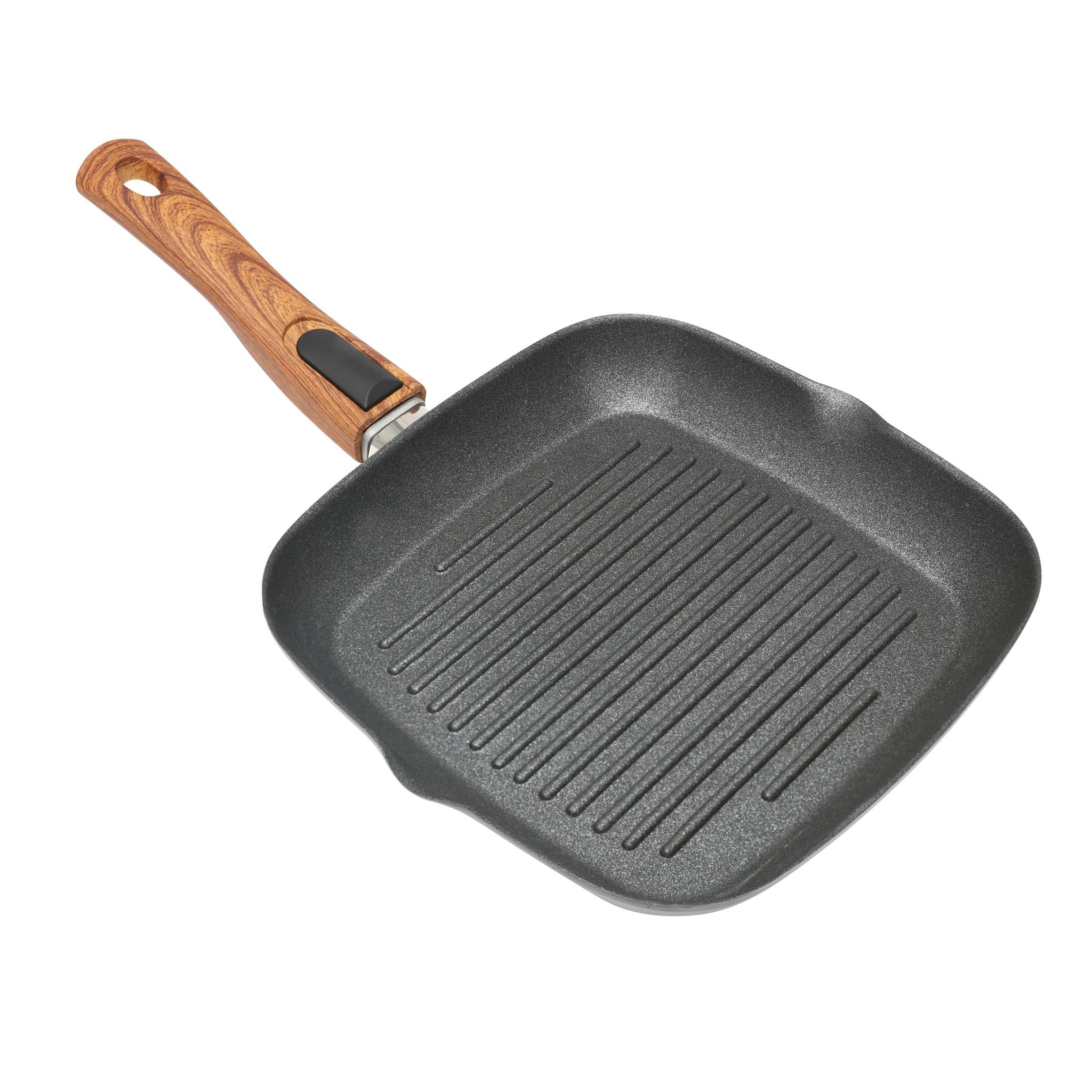 Premium Non-Stick Grill Pan by Taste The Difference - Perfect for Indoor/Outdoor BBQ, Steak, Fish & Vegetables - Ideal for Home Kitchen & Camping Cooking