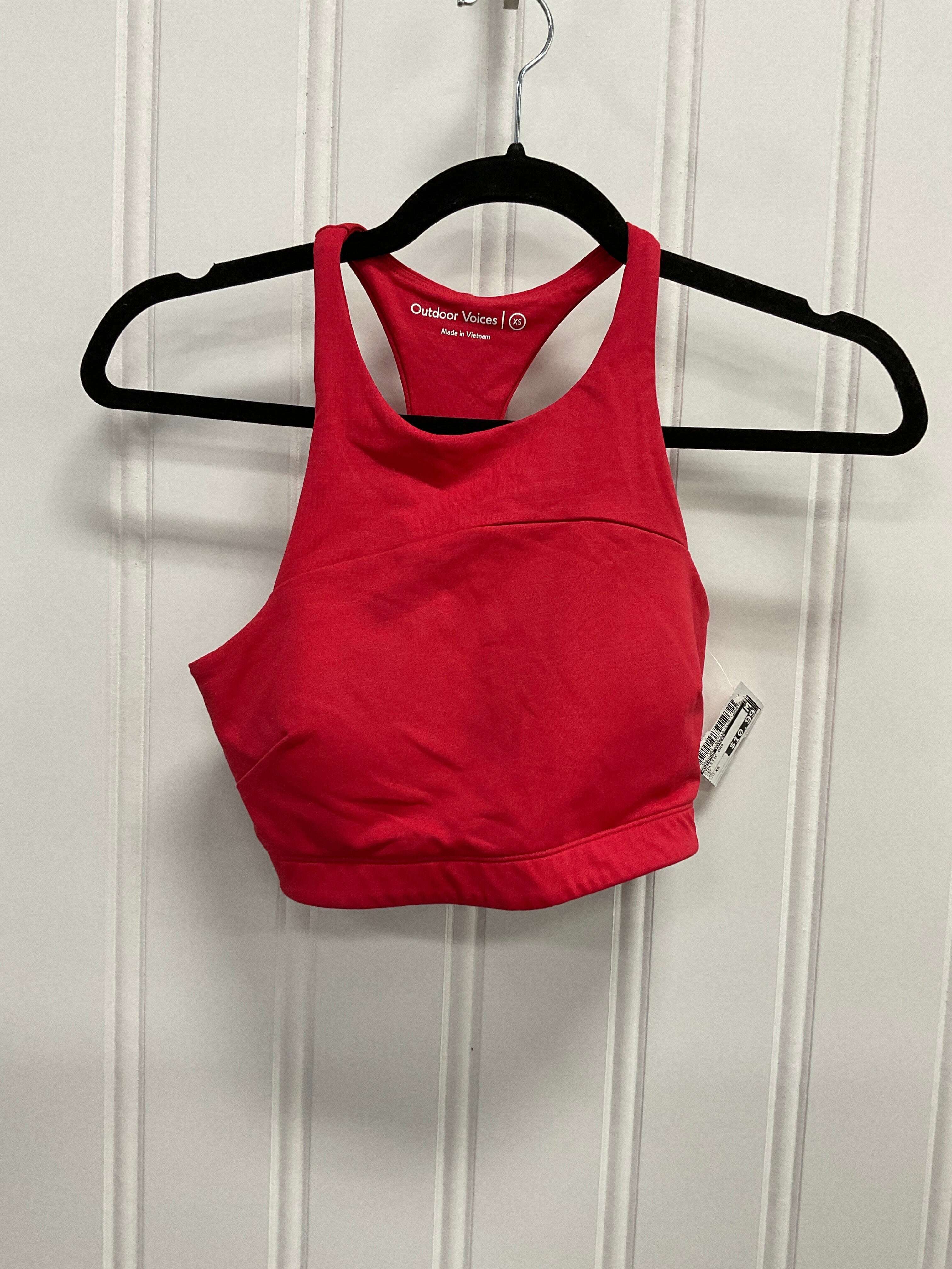 Outdoor Voices Red Athletic Bra for Women - XS Size | High Support Sports Bra for Running, Yoga & Gym Workouts