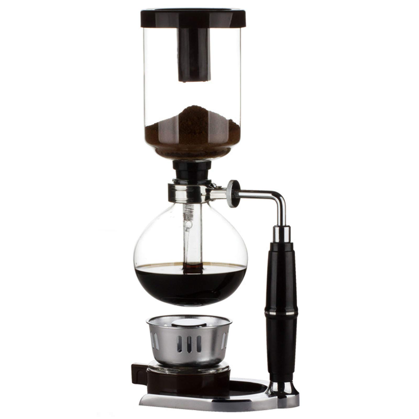 Premium 3-5 Cup Glass Syphon Coffee Maker - Vacuum Brewing System with Extended Handle for Perfect Coffee & Tea | Ideal for Home Baristas, Coffee Enthusiasts & Gift Giving