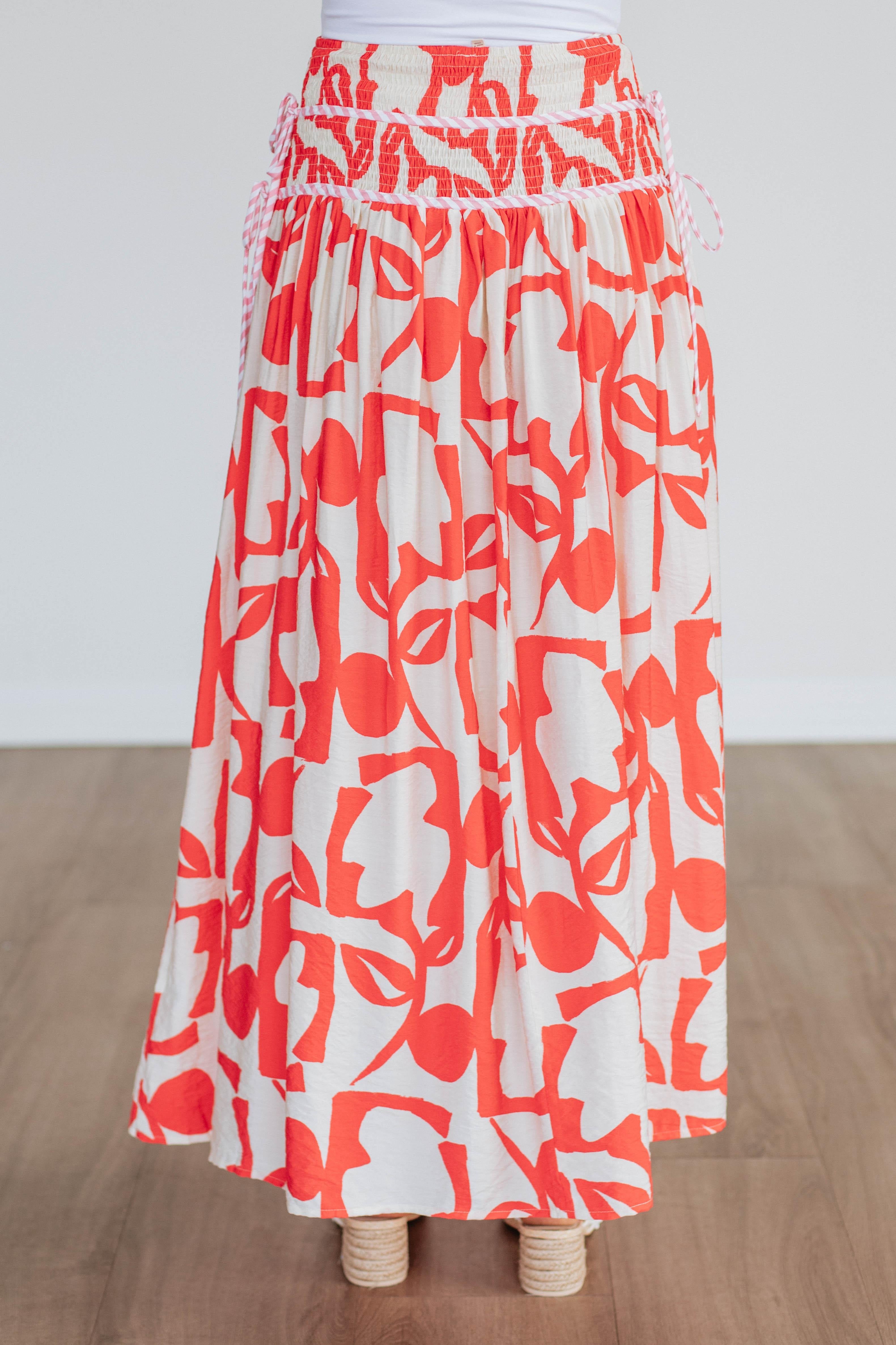 Ambria Maxi Skirt - Floral Print, Boho Style, Elastic Waist, Lightweight Fabric for Women | Perfect for Beach, Summer Outfits & Casual Wear